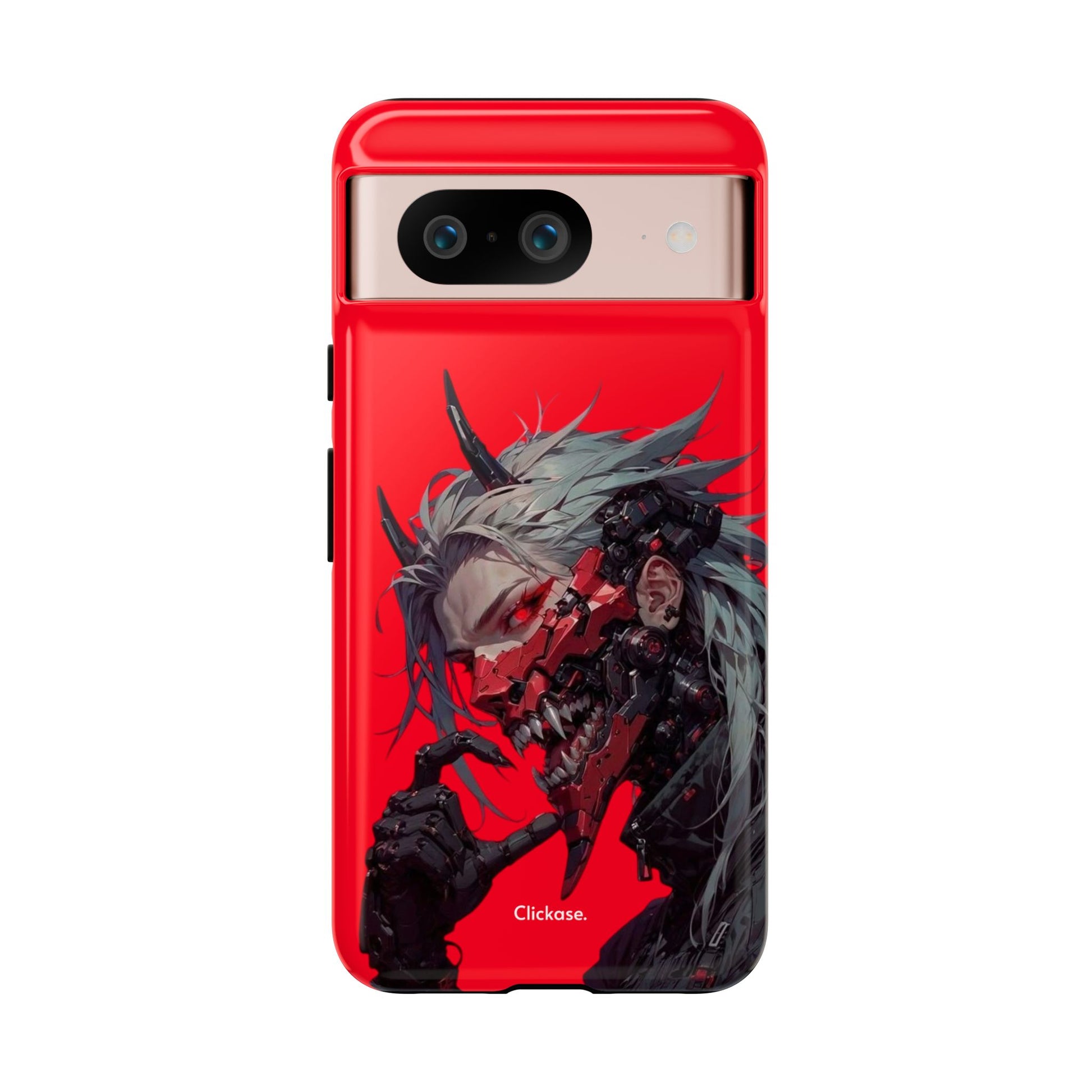 Demon Core Awakening – Futuristic Oni Cyborg Tough Phone Case by