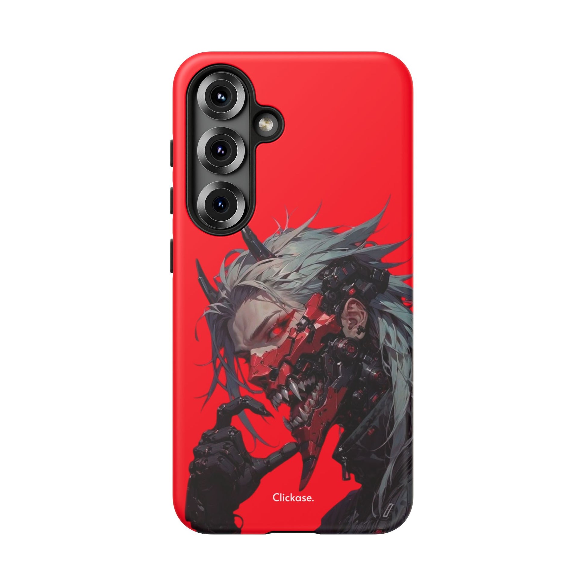 Demon Core Awakening – Futuristic Oni Cyborg Tough Phone Case by