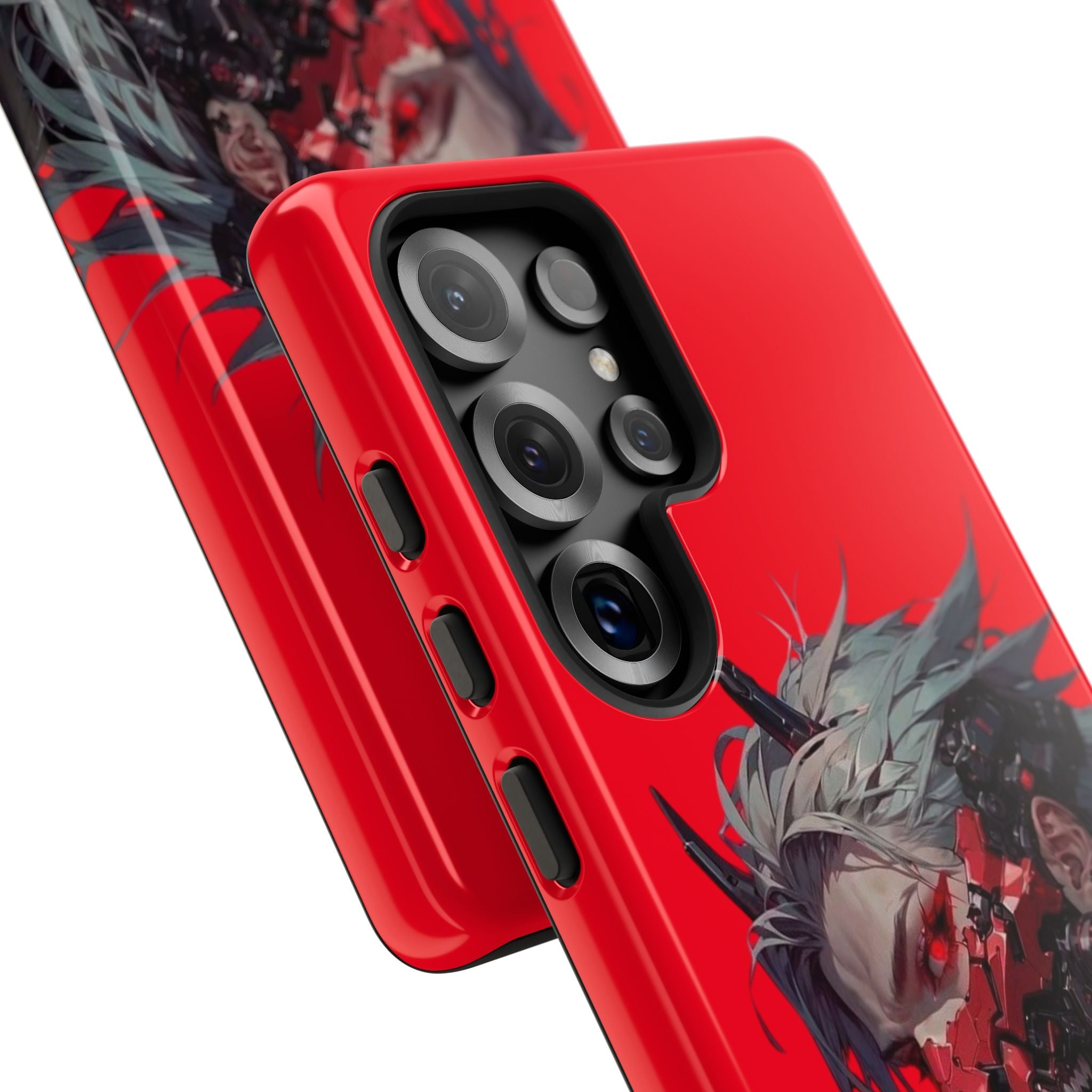 Demon Core Awakening – Futuristic Oni Cyborg Tough Phone Case by
