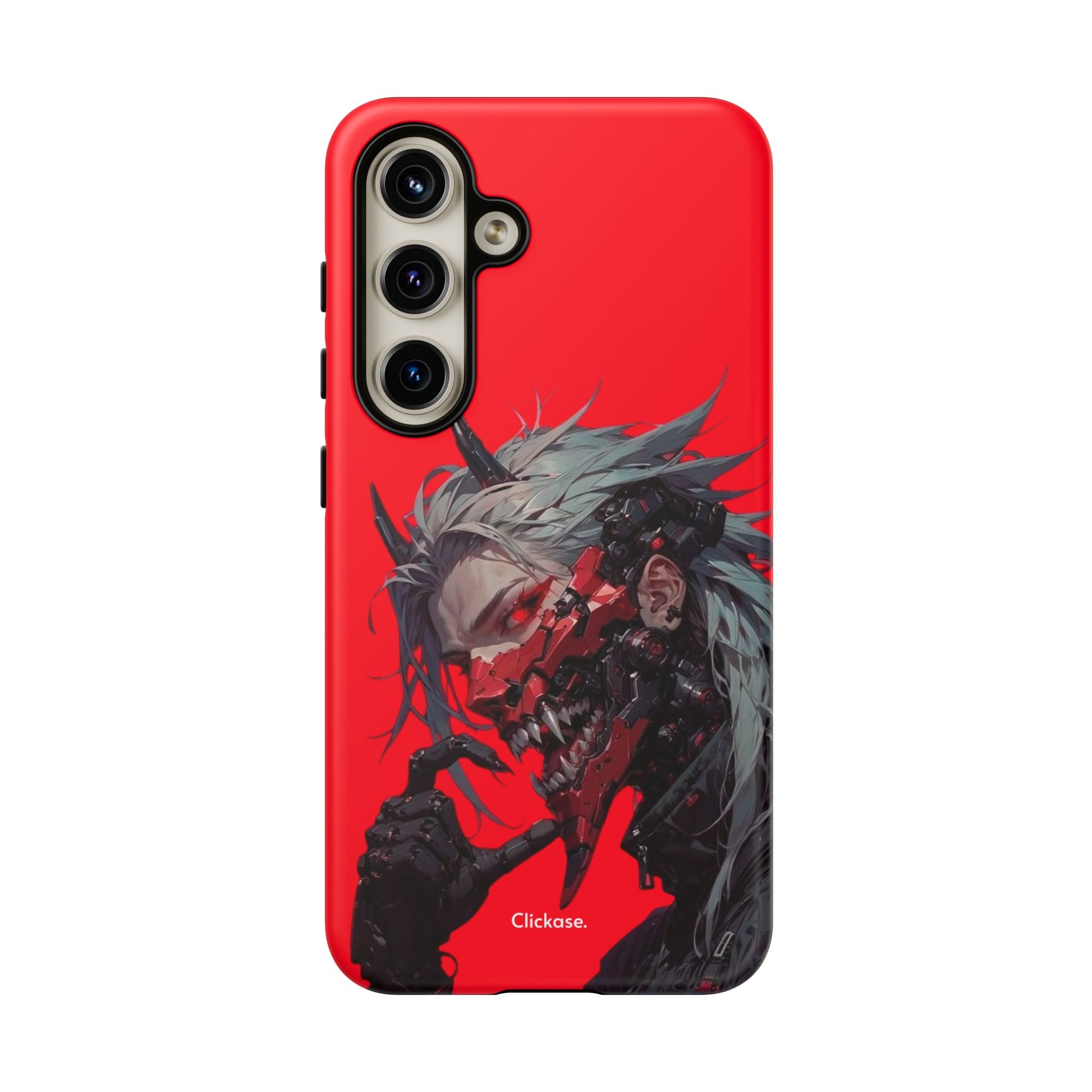 Demon Core Awakening – Futuristic Oni Cyborg Tough Phone Case by