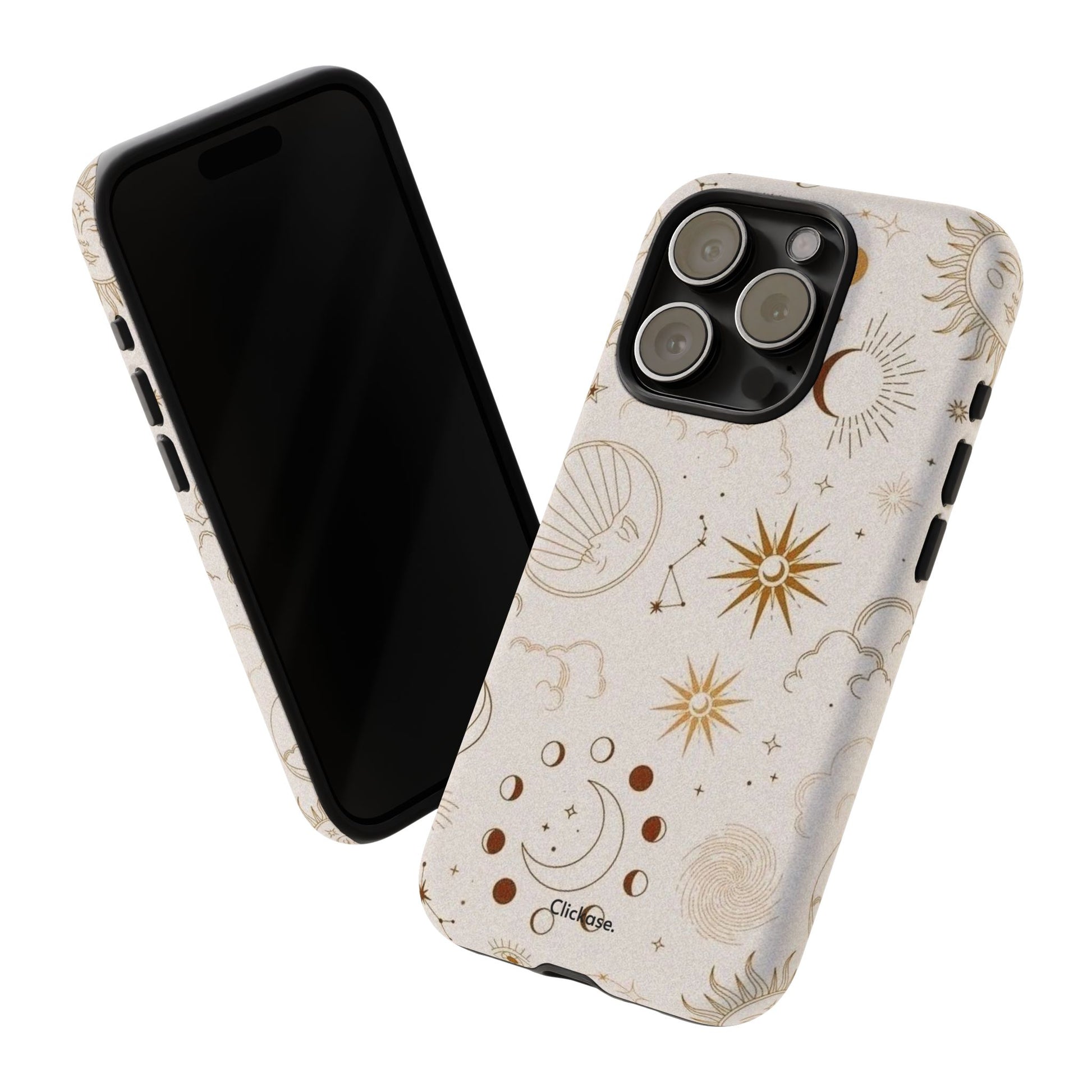 Astrology Celestial Moon and Star Pattern Tough Phone Case by