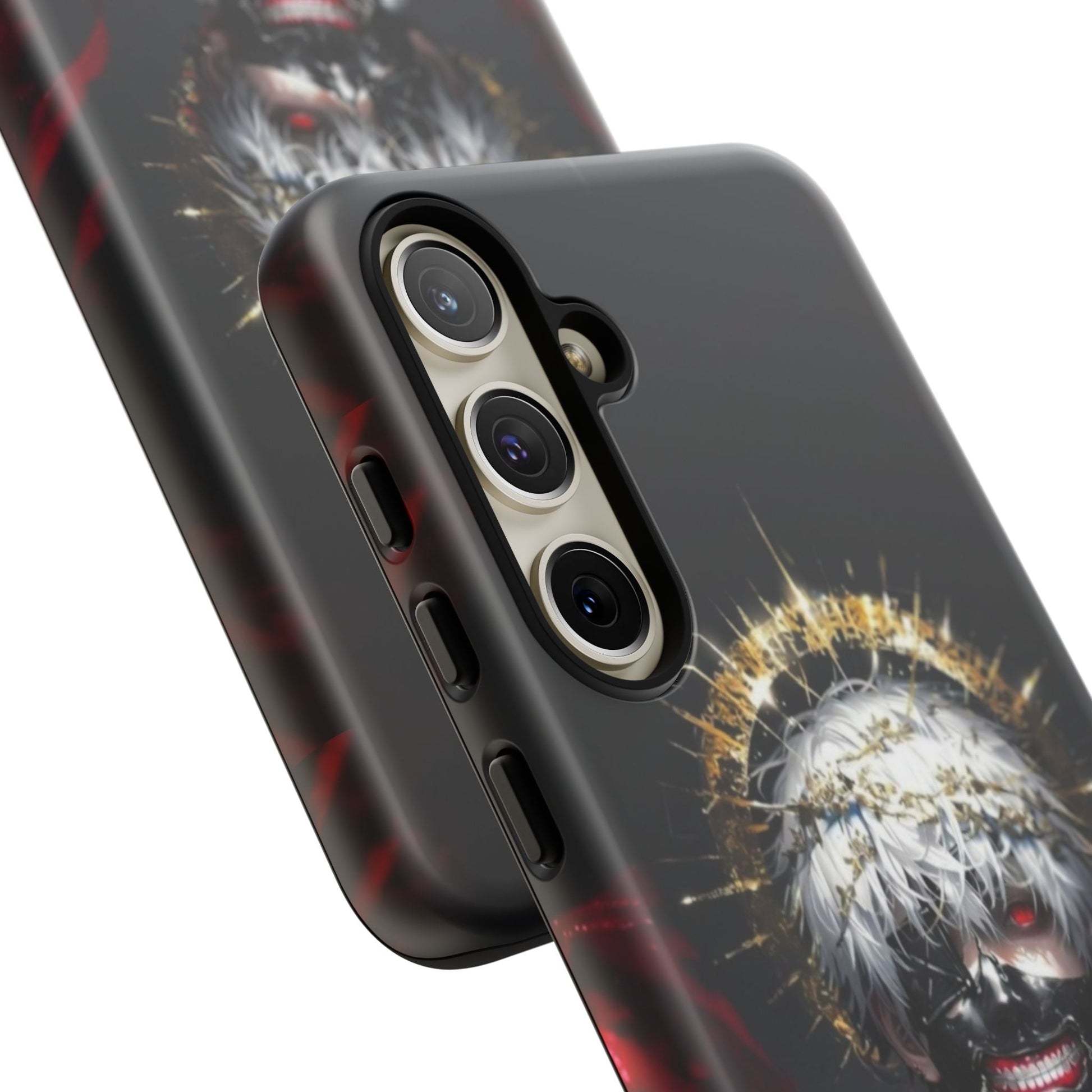 Ken Kaneki anime phone case with 3D wrap and shock-absorbing silicone liner