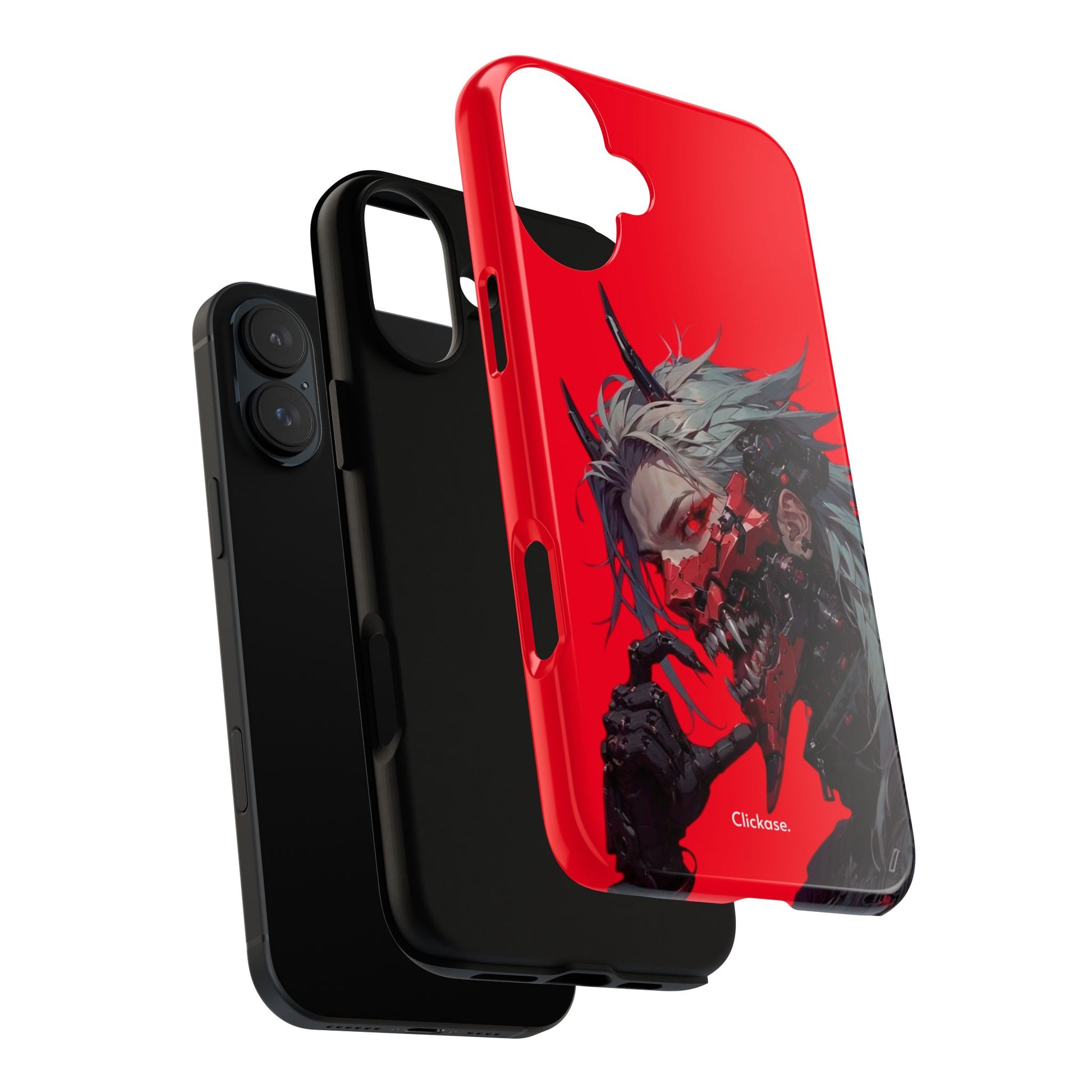 Demon Core Awakening – Futuristic Oni Cyborg Tough Phone Case by