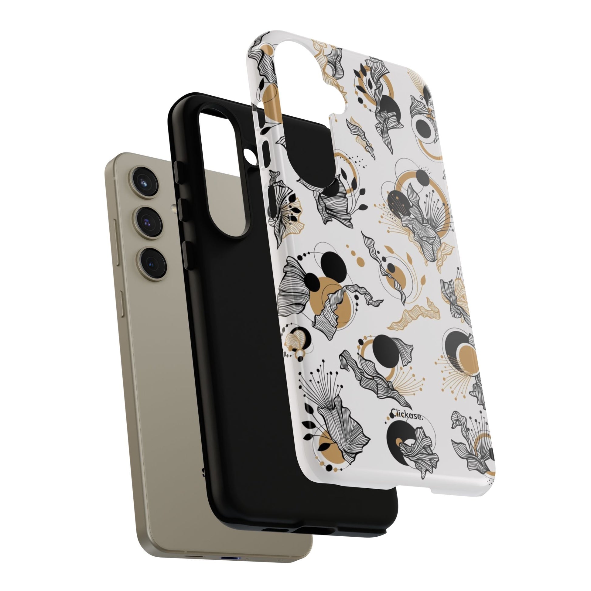 Abstract Floral Design Tough Phone Cases by