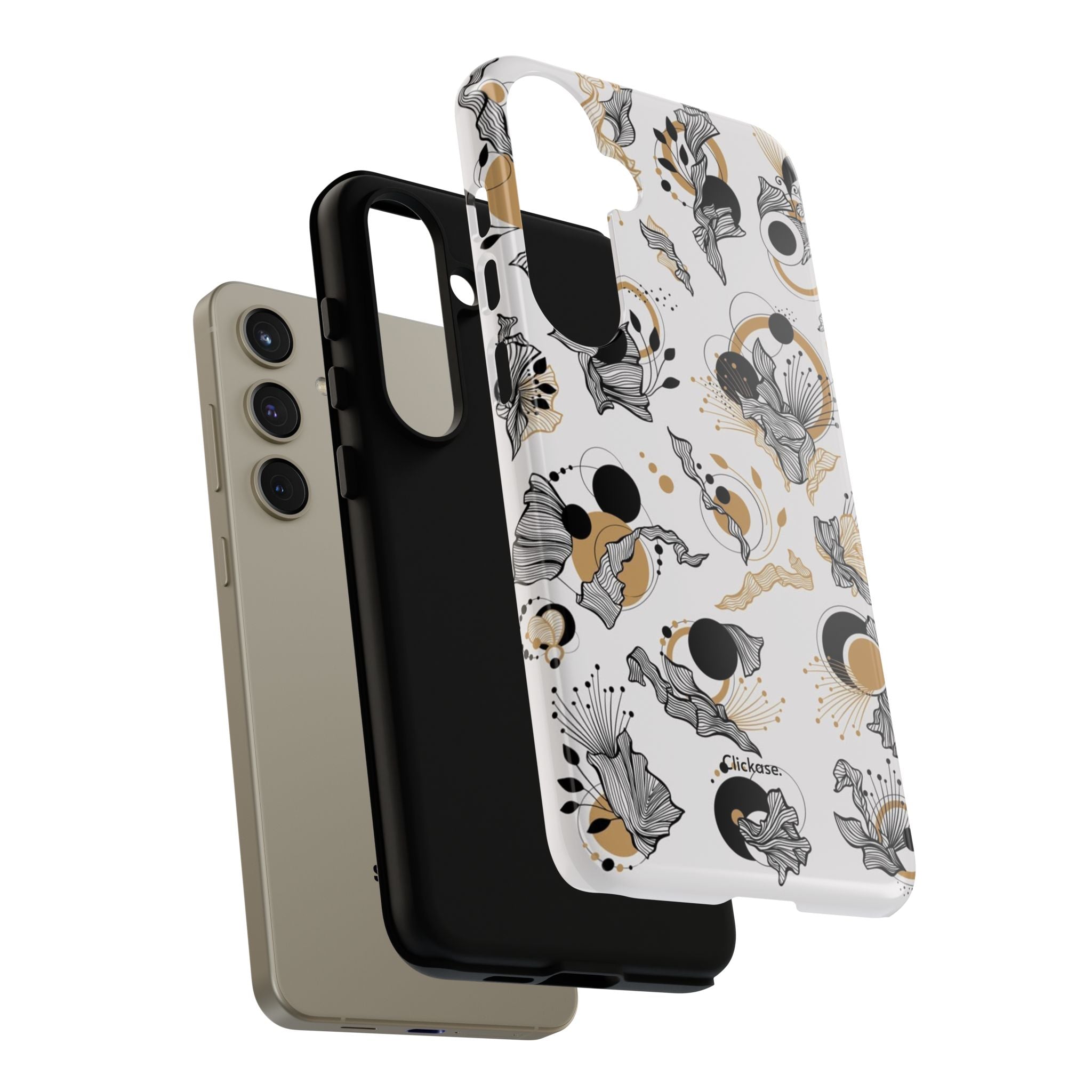 Abstract Floral Design Tough Phone Cases by