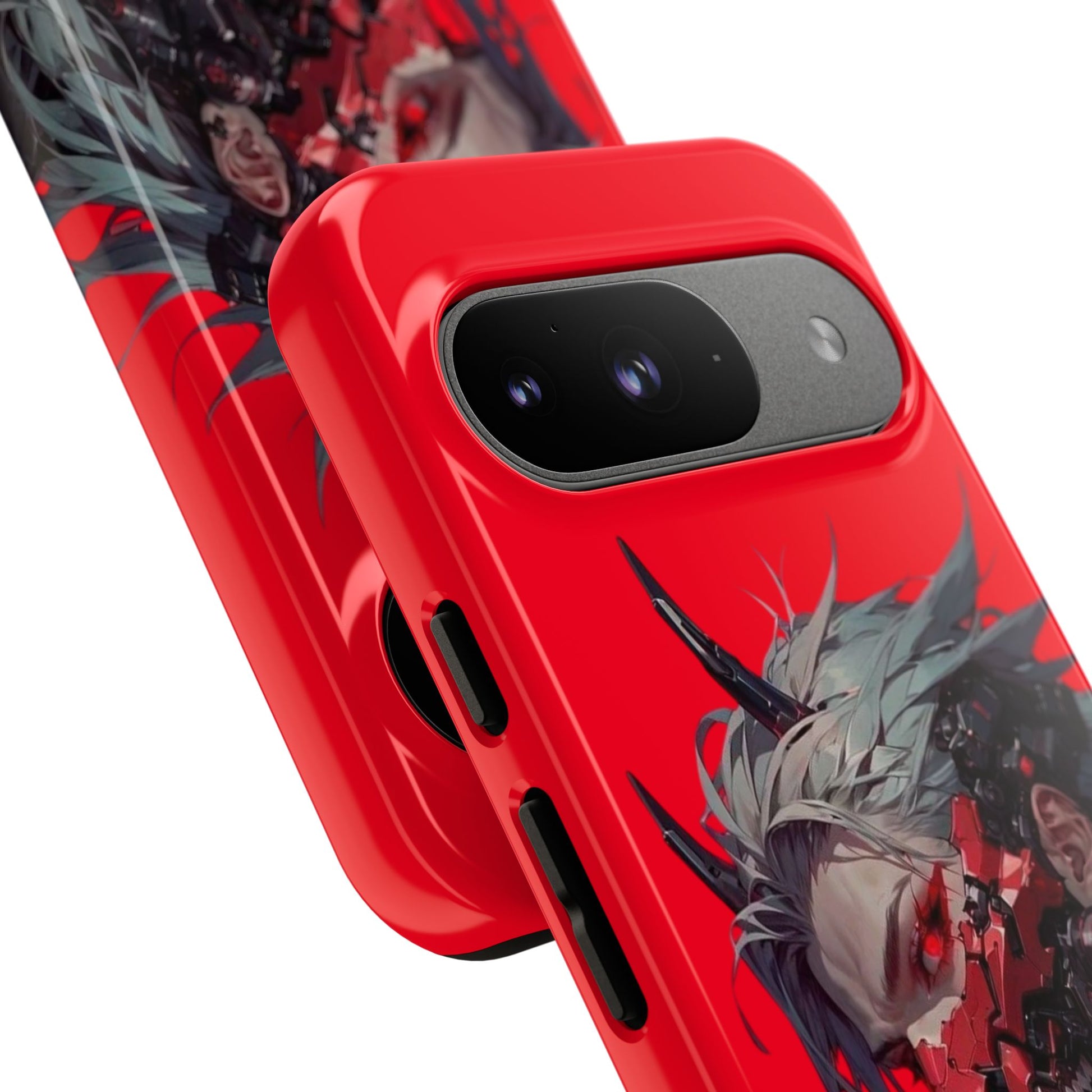Demon Core Awakening – Futuristic Oni Cyborg Tough Phone Case by