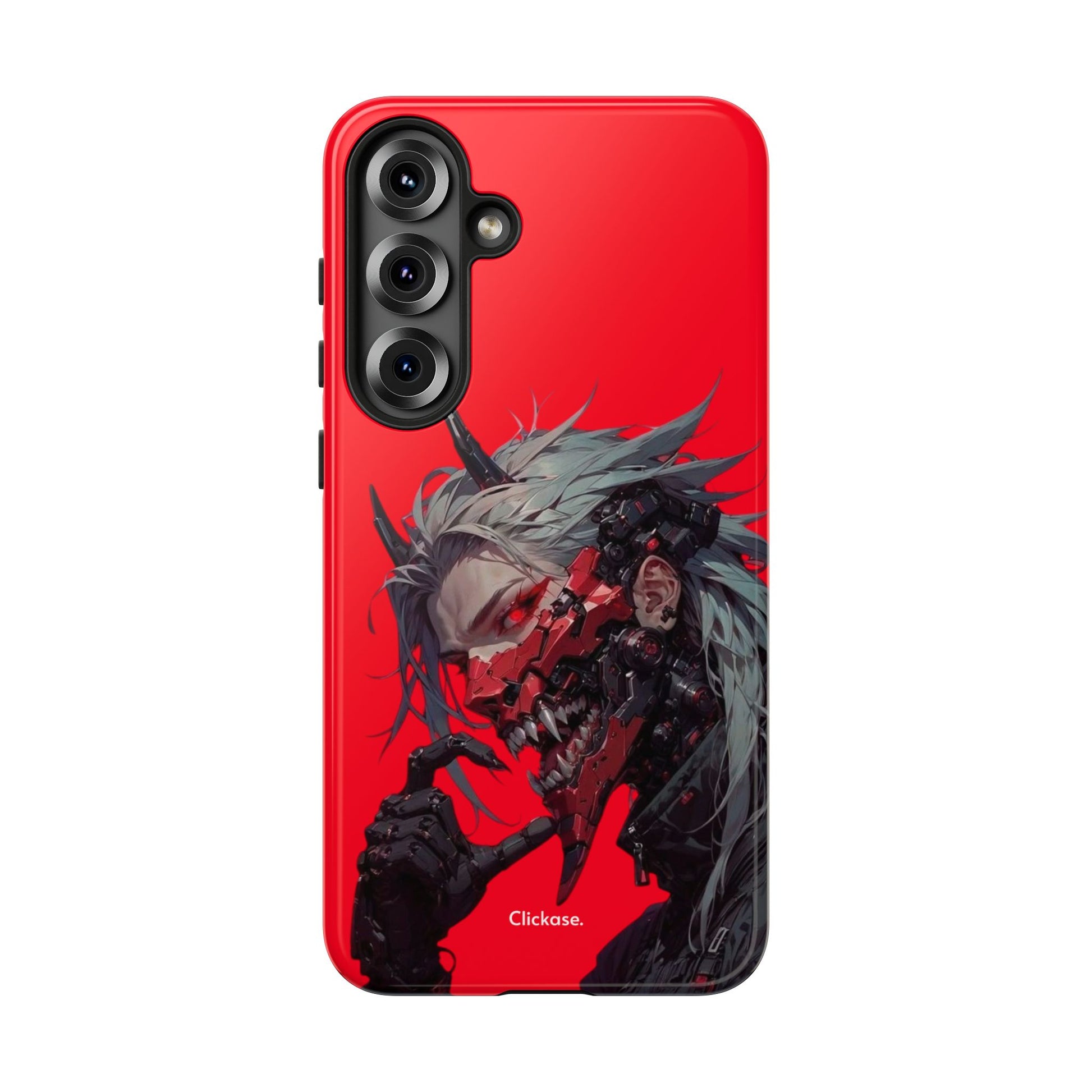 Demon Core Awakening – Futuristic Oni Cyborg Tough Phone Case by