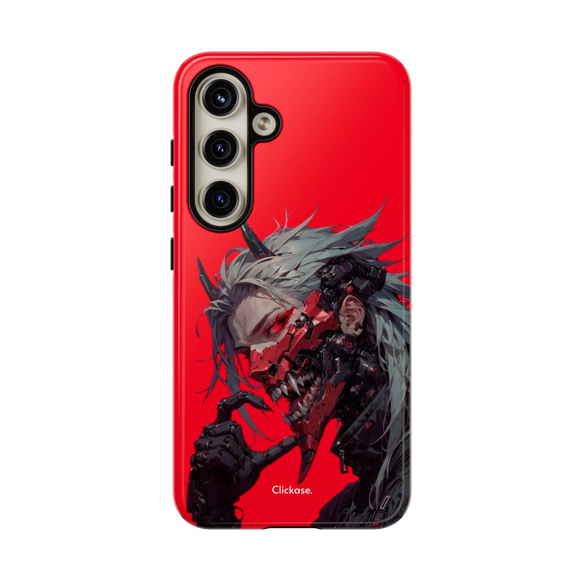 Demon Core Awakening – Futuristic Oni Cyborg Tough Phone Case by