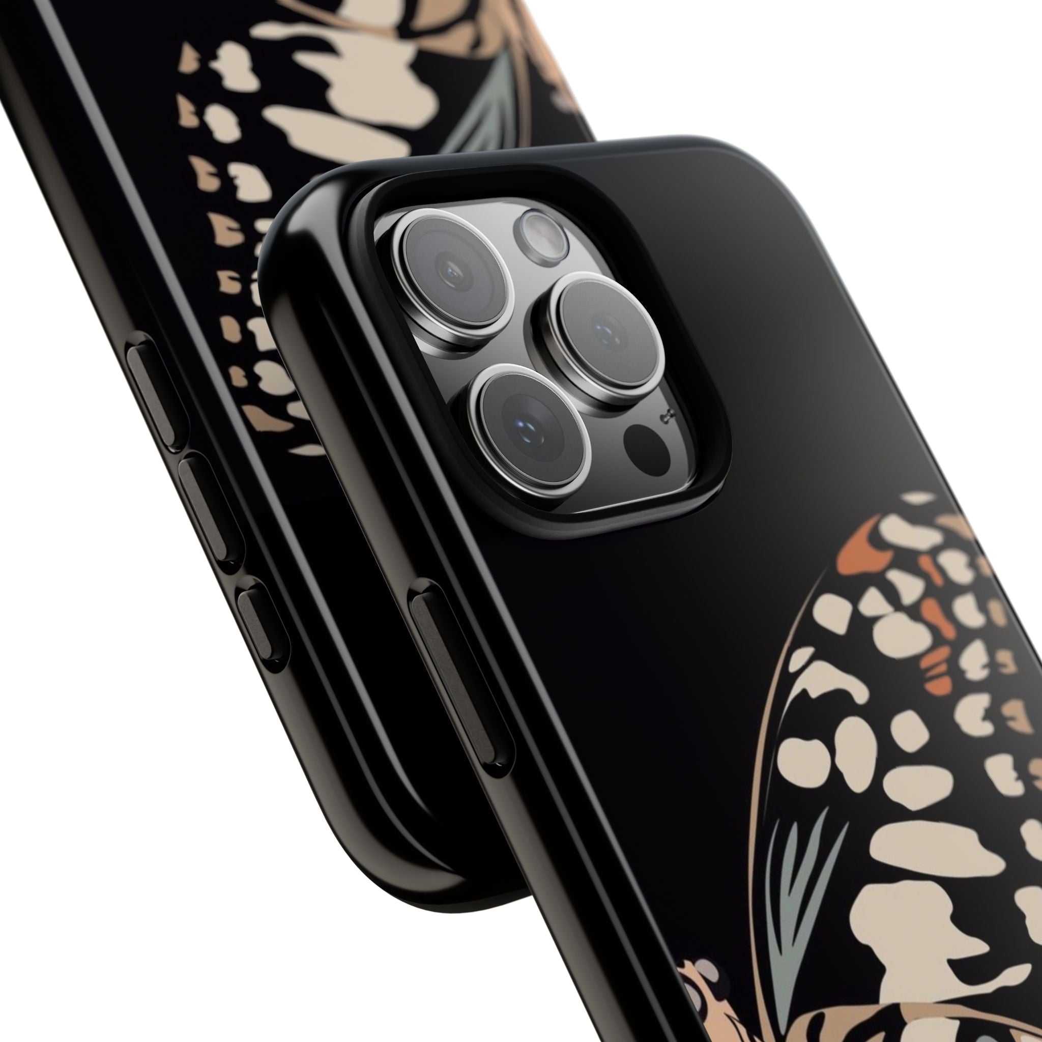 Butterfly Black Tough Phone Case by
