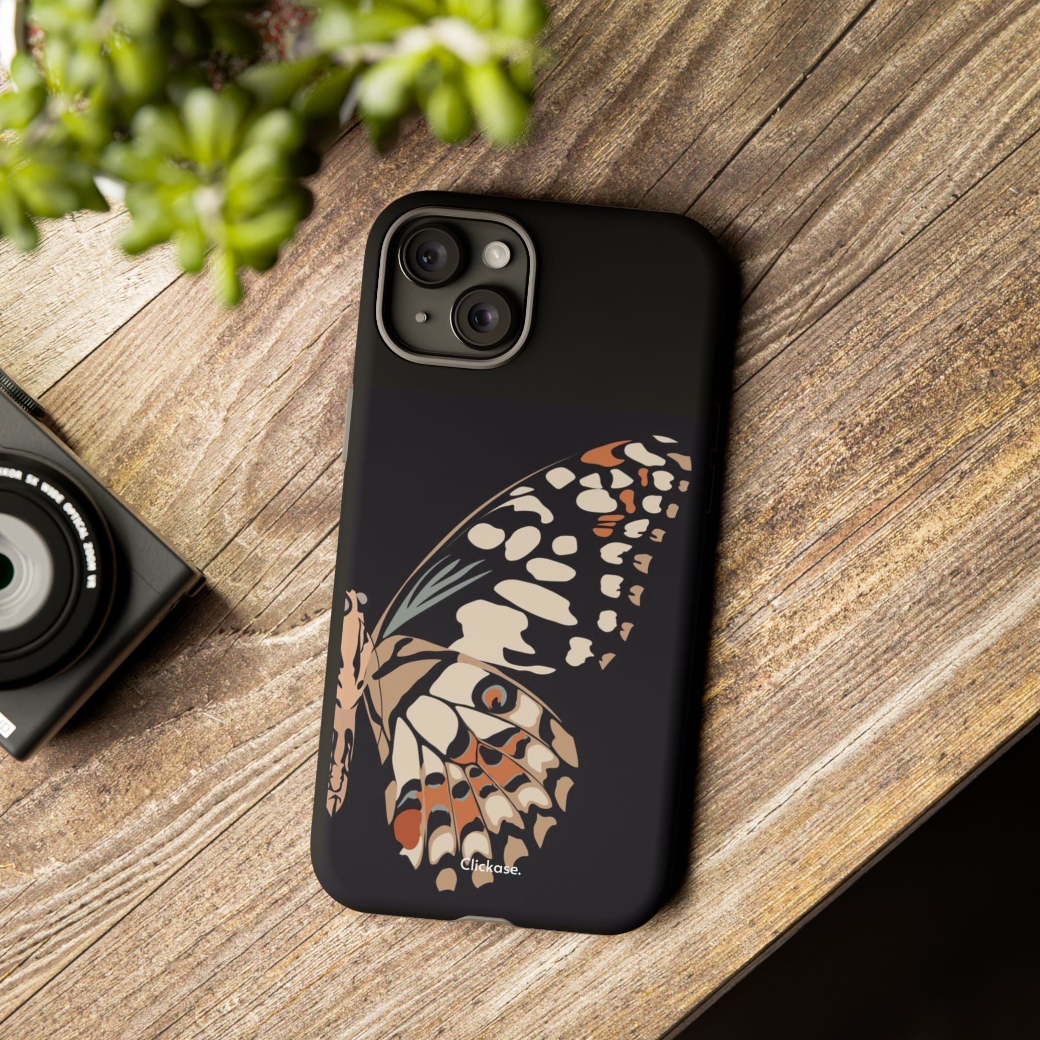 Butterfly Black Tough Phone Case by