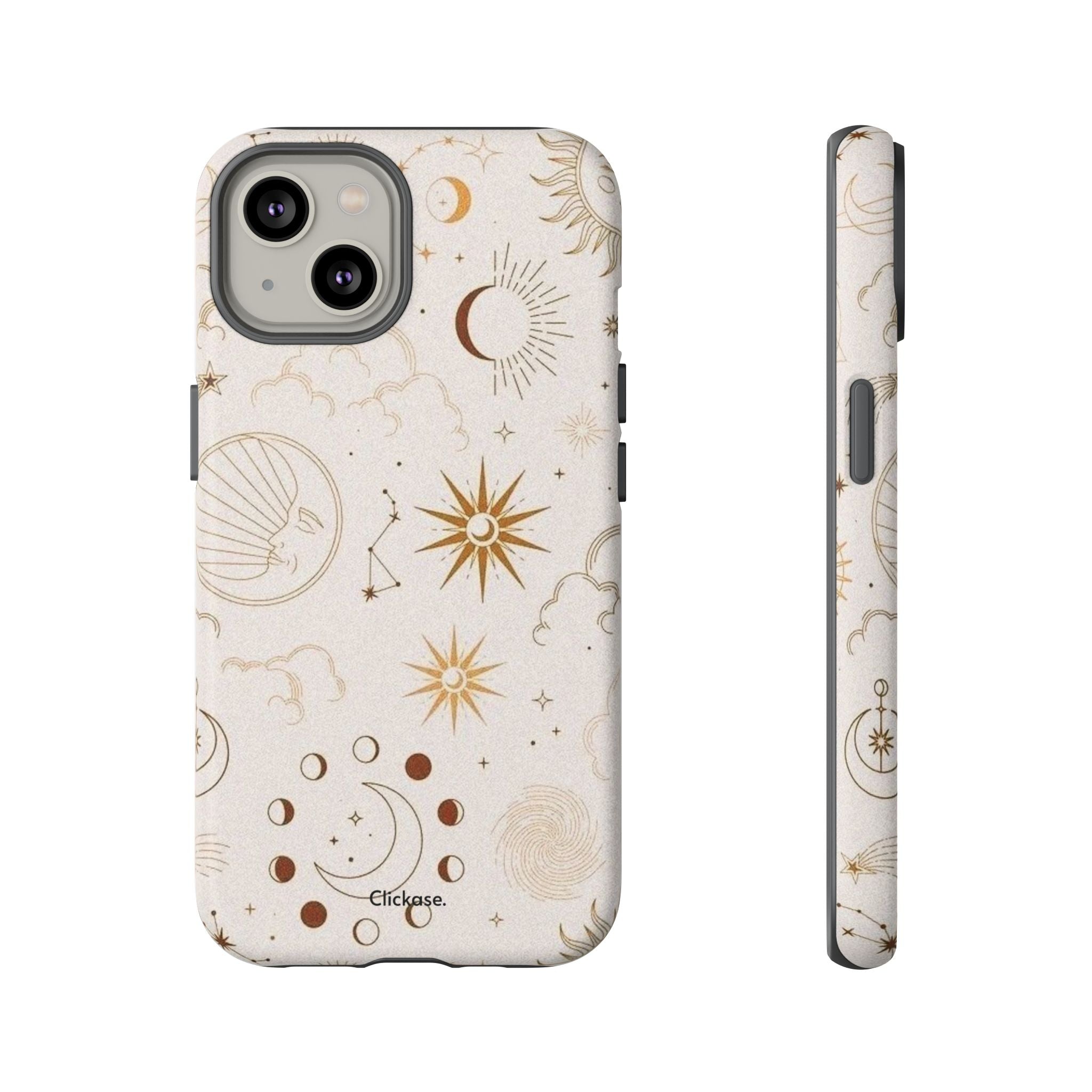 Astrology Celestial Moon and Star Pattern Tough Phone Case by