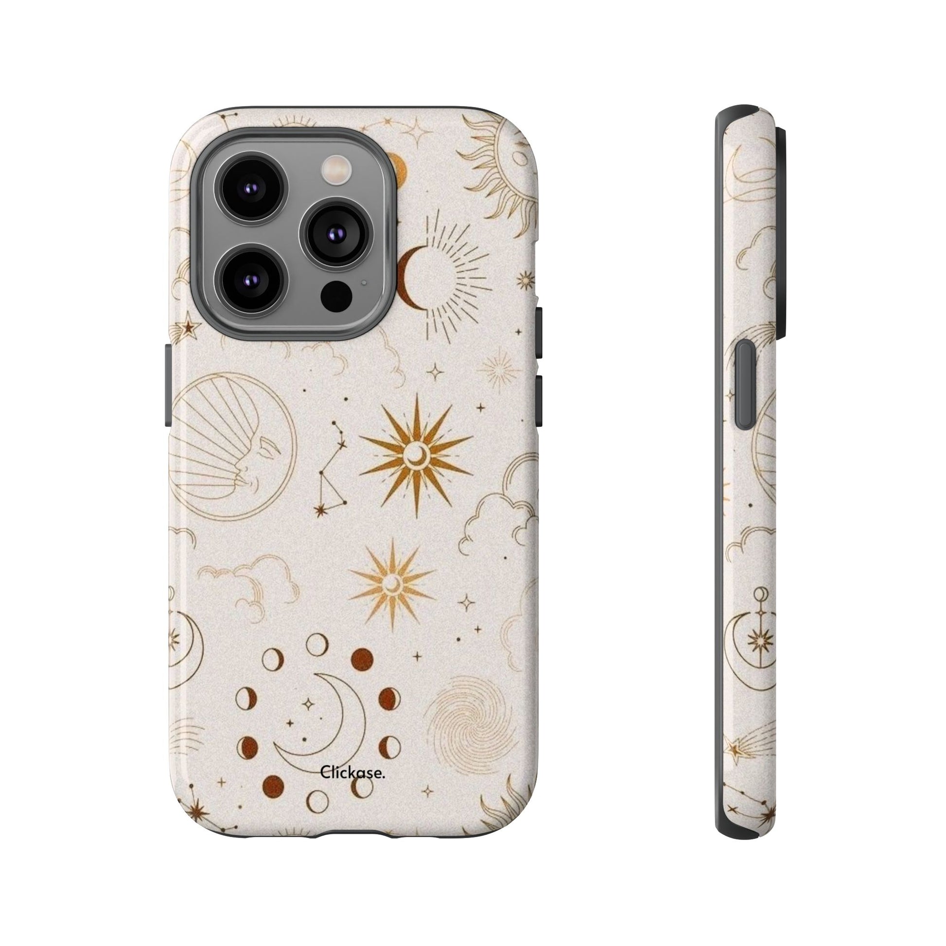Astrology Celestial Moon and Star Pattern Tough Phone Case by