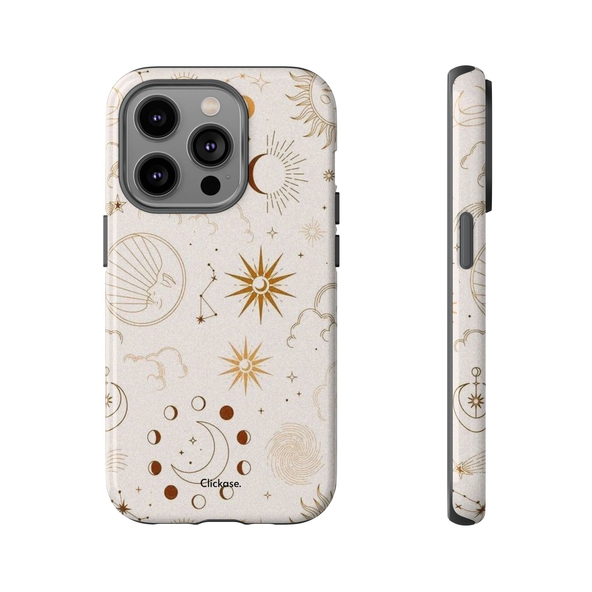 Astrology Celestial Moon and Star Pattern Tough Phone Case by