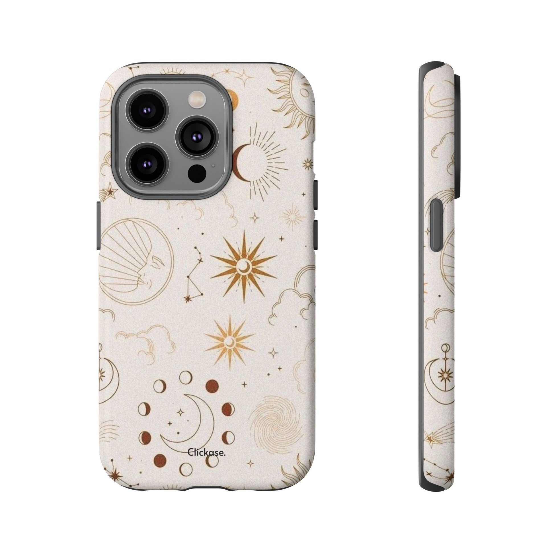 Astrology Celestial Moon and Star Pattern Tough Phone Case by