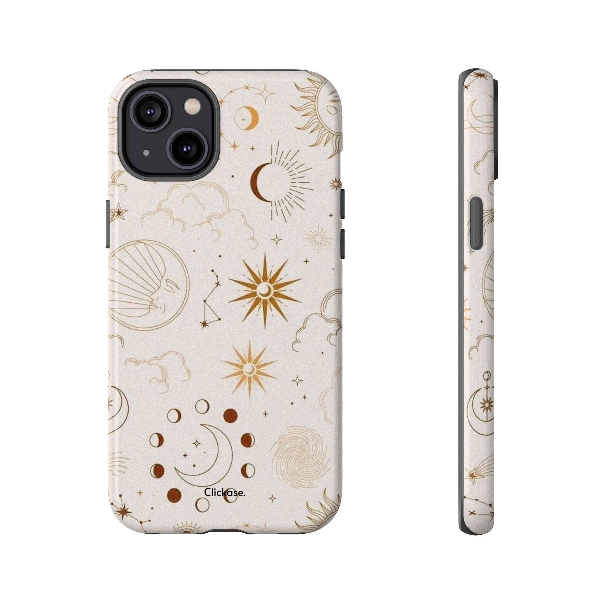 Astrology Celestial Moon and Star Pattern Tough Phone Case by
