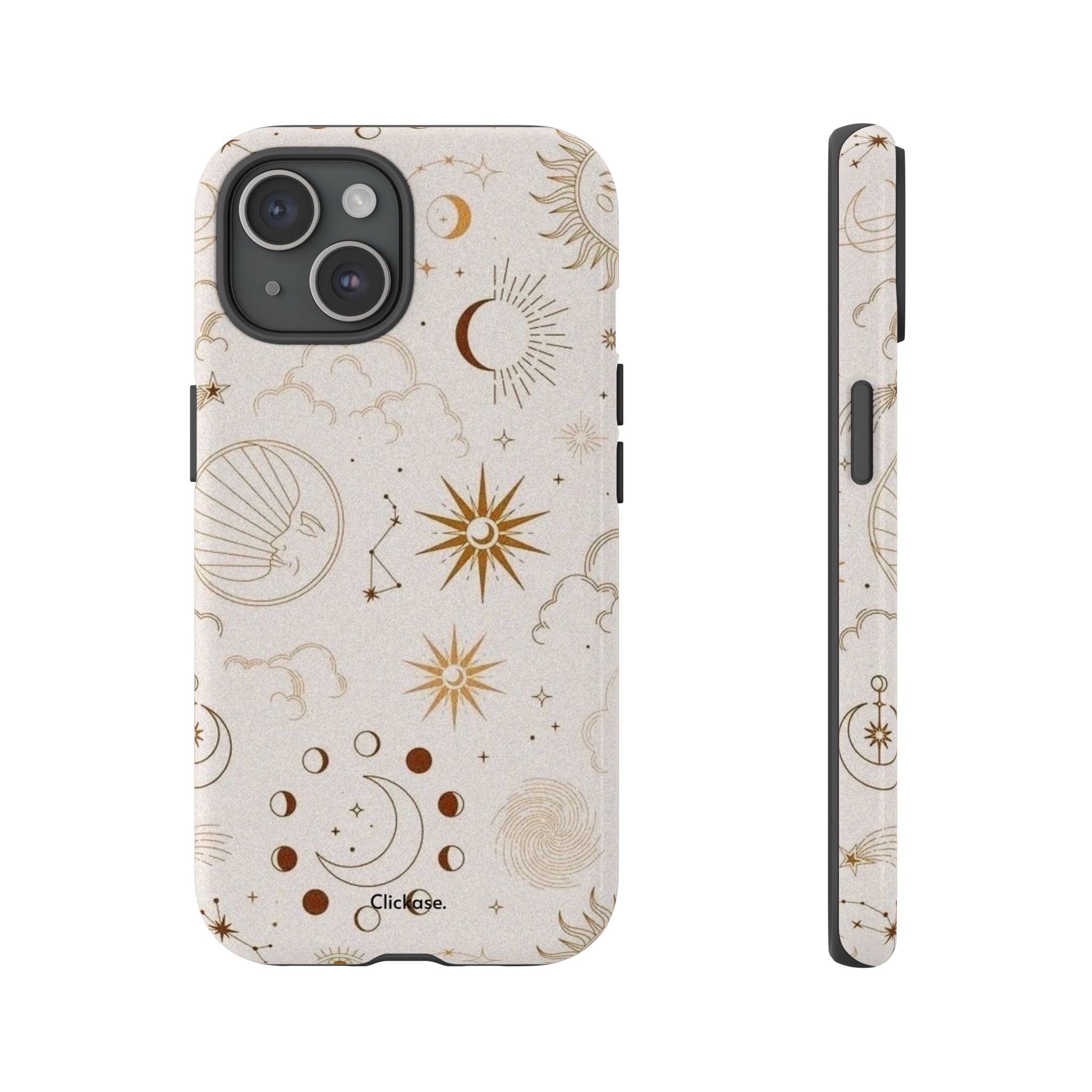 Astrology Celestial Moon and Star Pattern Tough Phone Case by