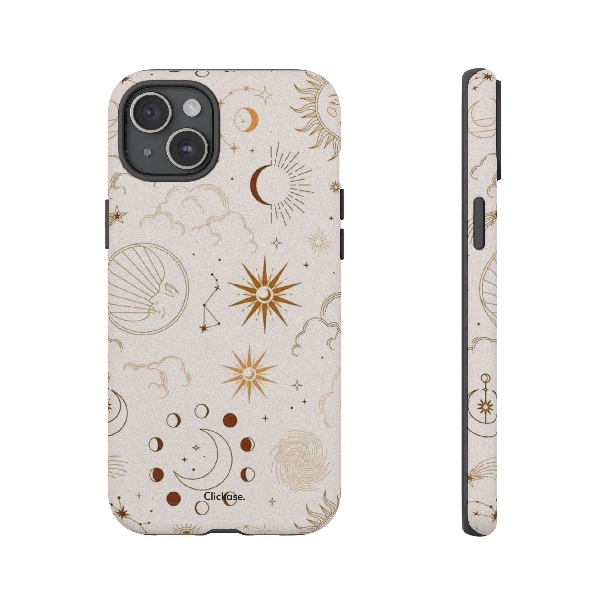 Astrology Celestial Moon and Star Pattern Tough Phone Case by