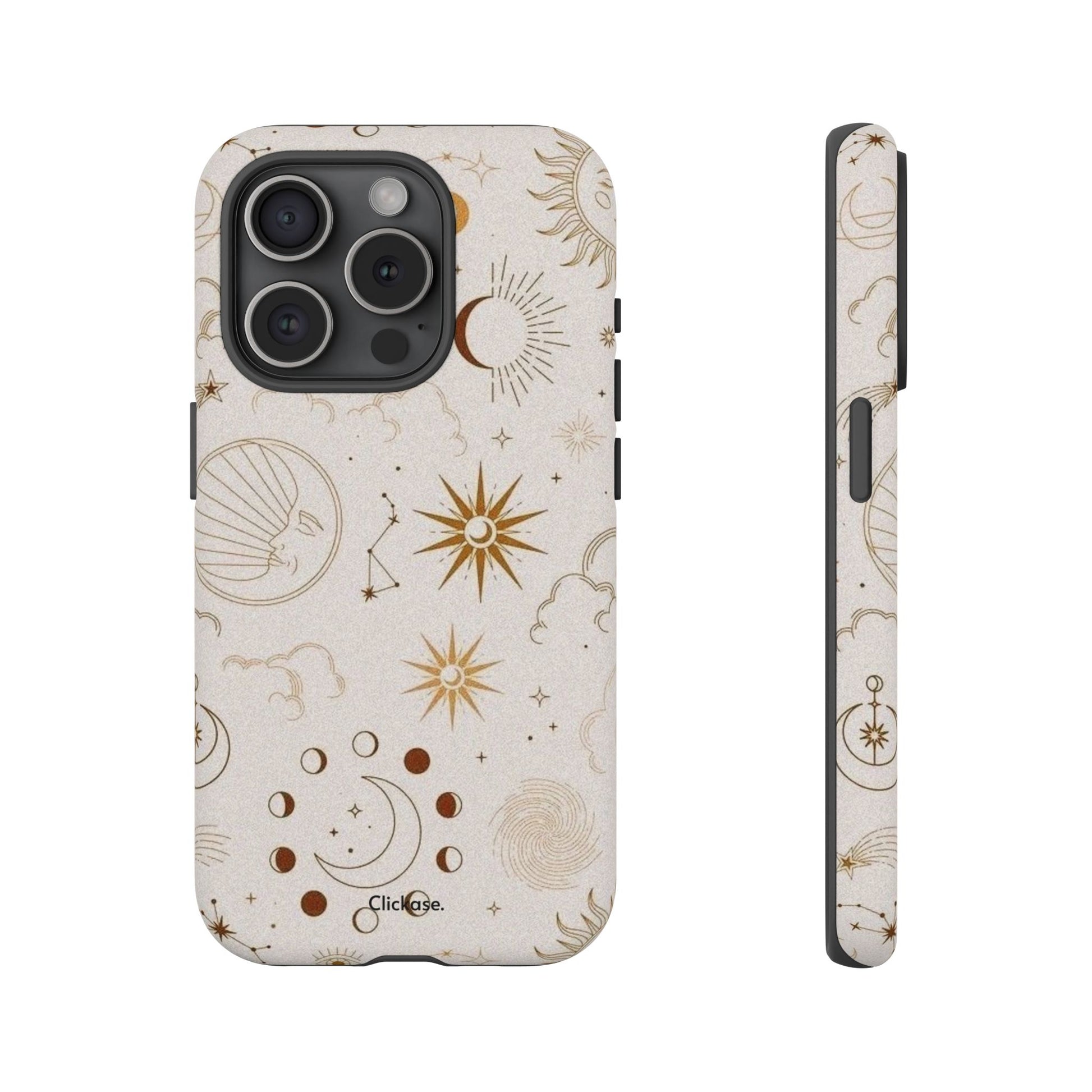Astrology Celestial Moon and Star Pattern Tough Phone Case by
