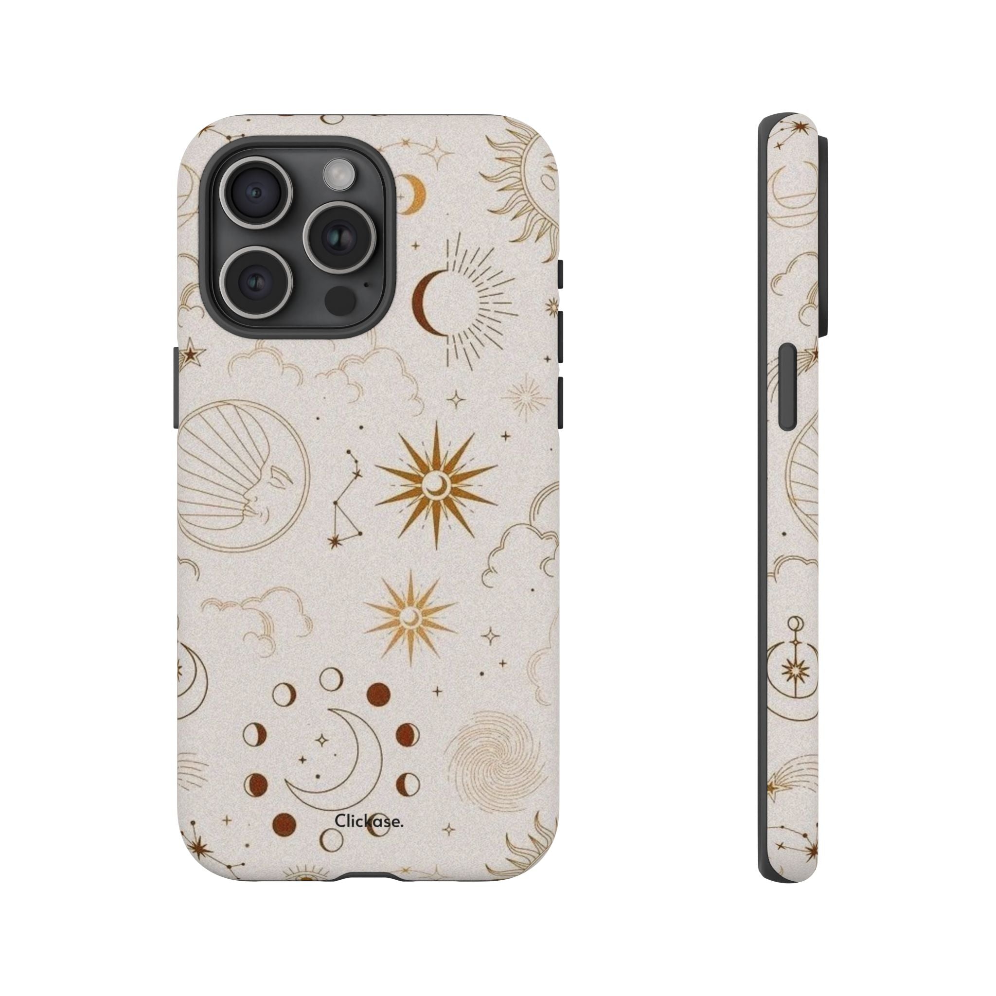 Astrology Celestial Moon and Star Pattern Tough Phone Case by
