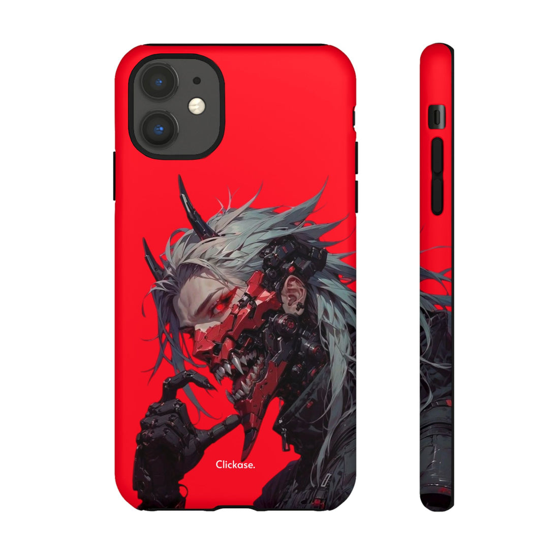 Demon Core Awakening – Futuristic Oni Cyborg Tough Phone Case by