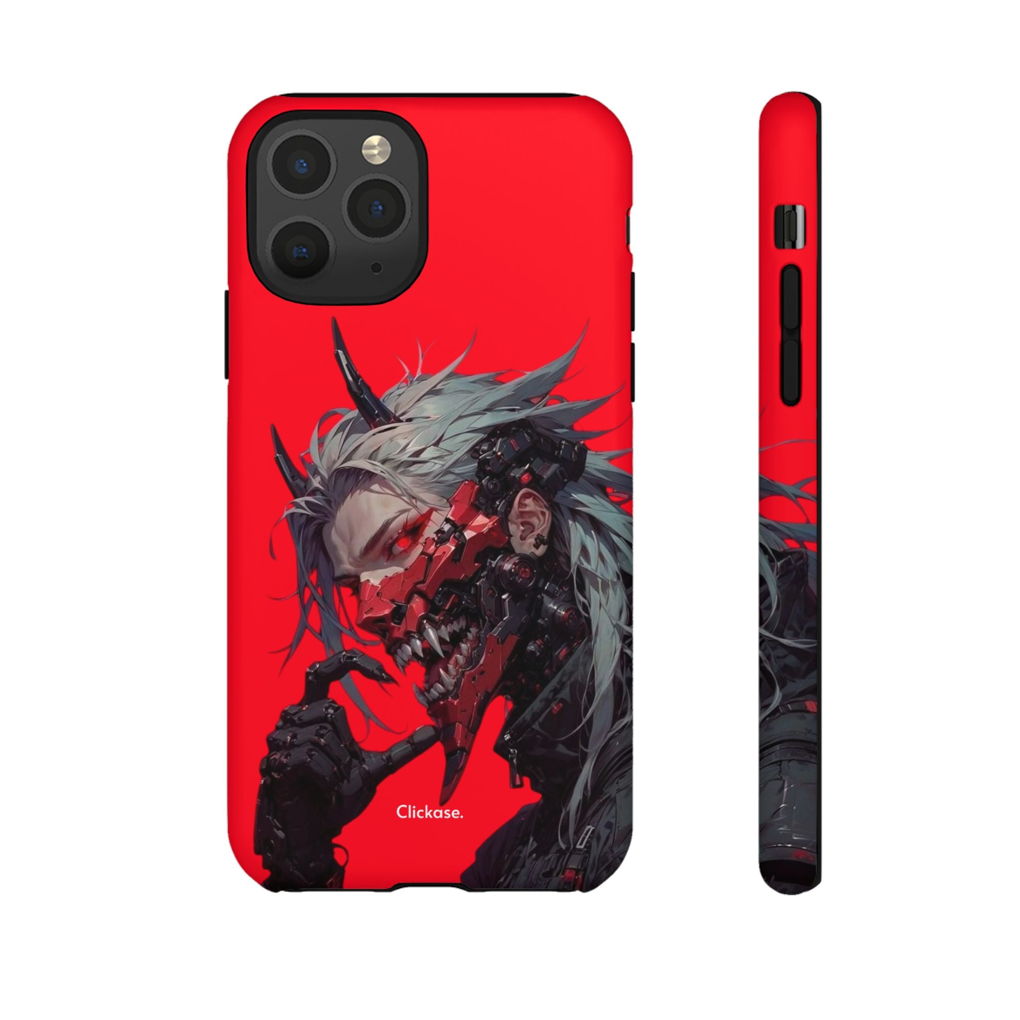 Demon Core Awakening – Futuristic Oni Cyborg Tough Phone Case by