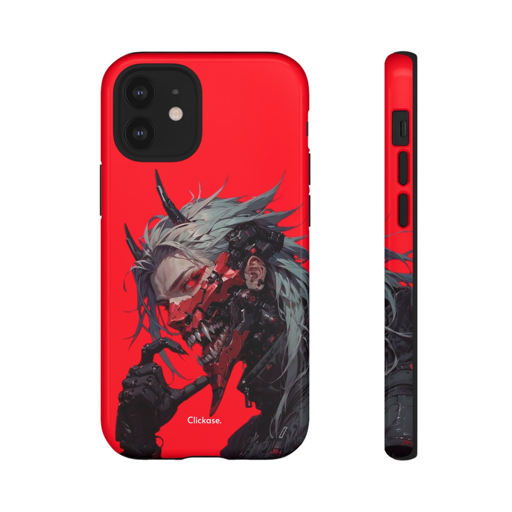 Demon Core Awakening – Futuristic Oni Cyborg Tough Phone Case by