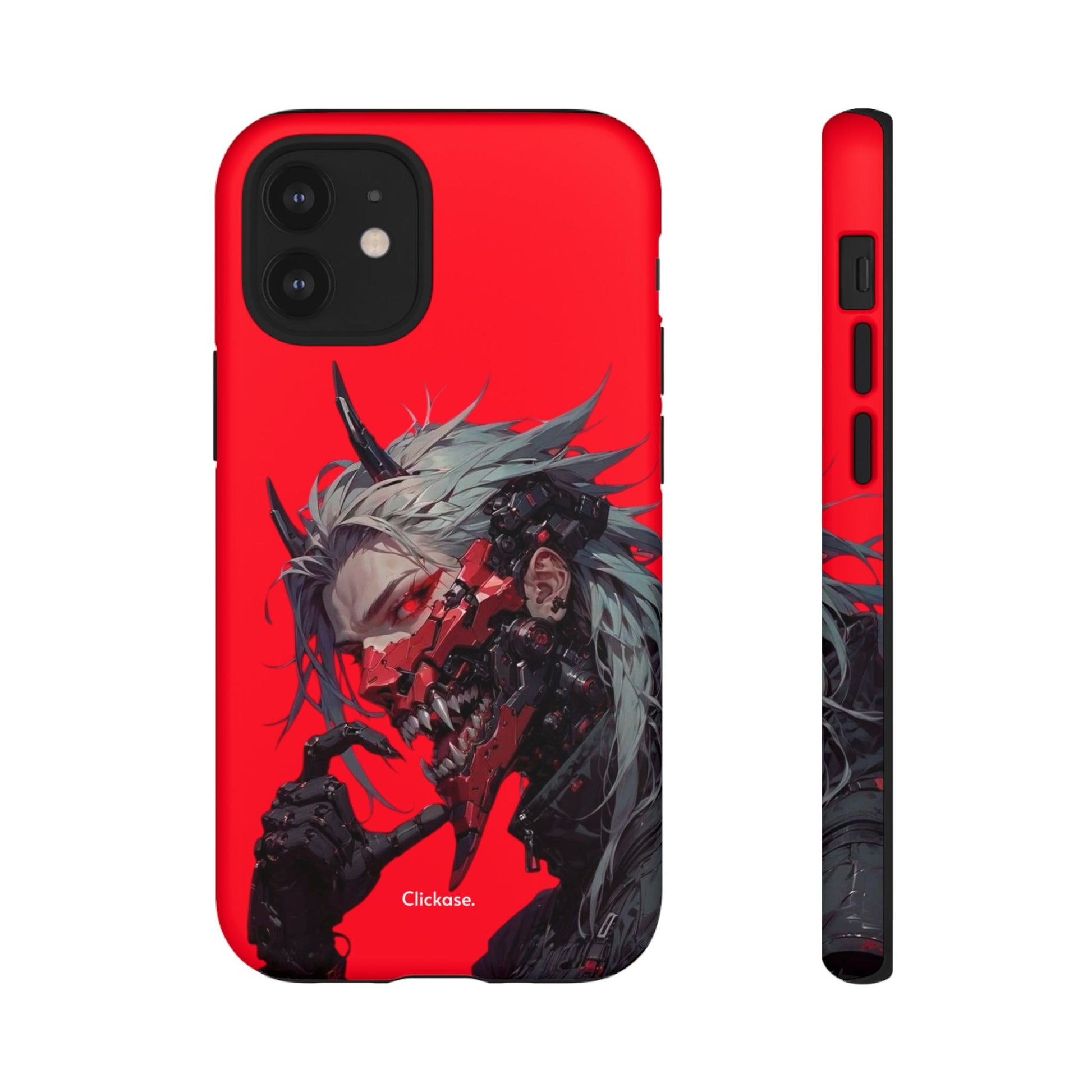 Demon Core Awakening – Futuristic Oni Cyborg Tough Phone Case by