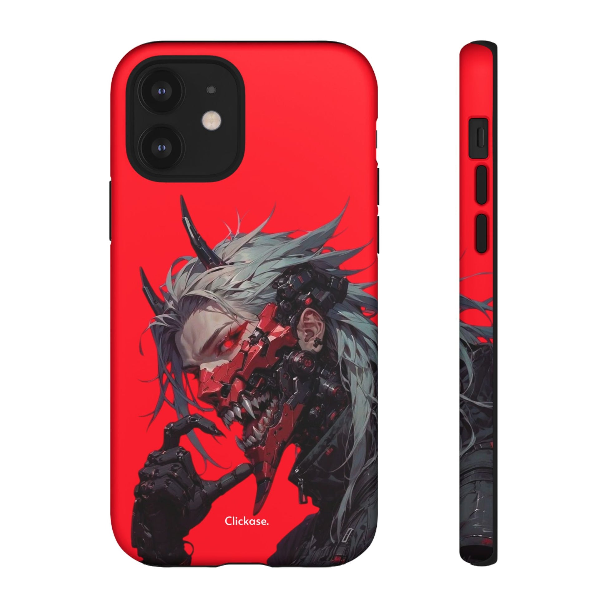 Demon Core Awakening – Futuristic Oni Cyborg Tough Phone Case by