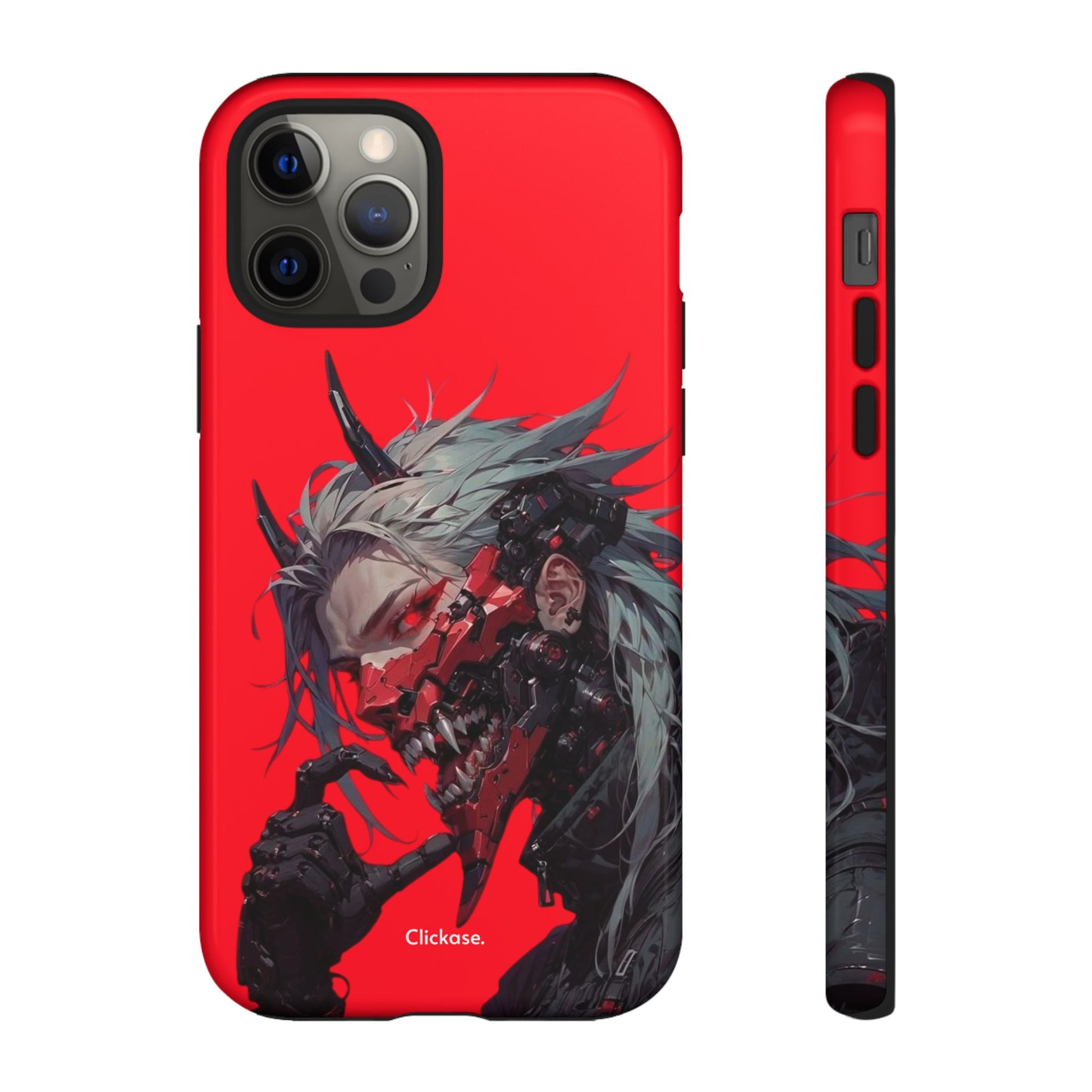 Demon Core Awakening – Futuristic Oni Cyborg Tough Phone Case by
