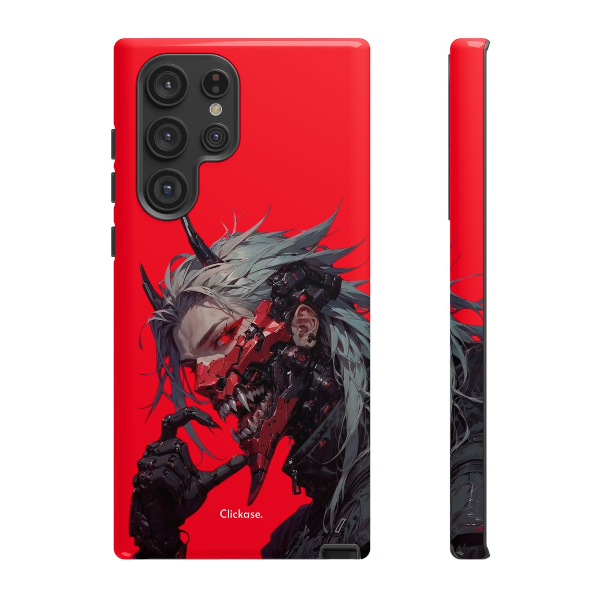 Demon Core Awakening – Futuristic Oni Cyborg Tough Phone Case by