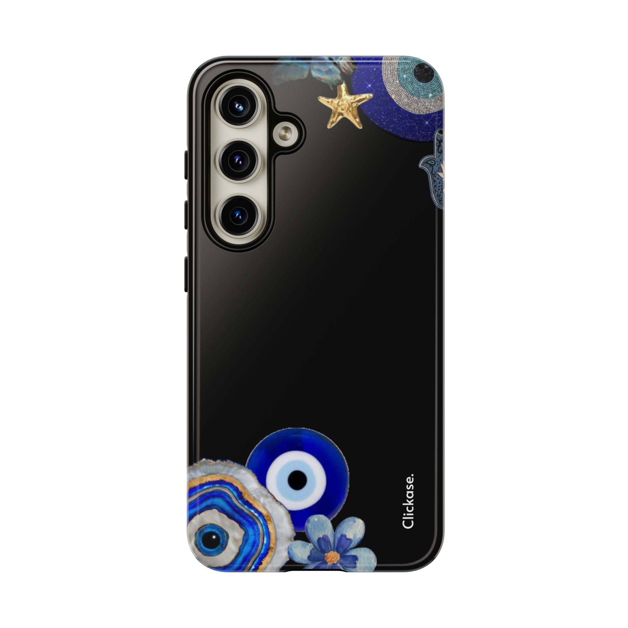 Evil Eye Protection – Blue Hamsa Charm Tough Phone Case by