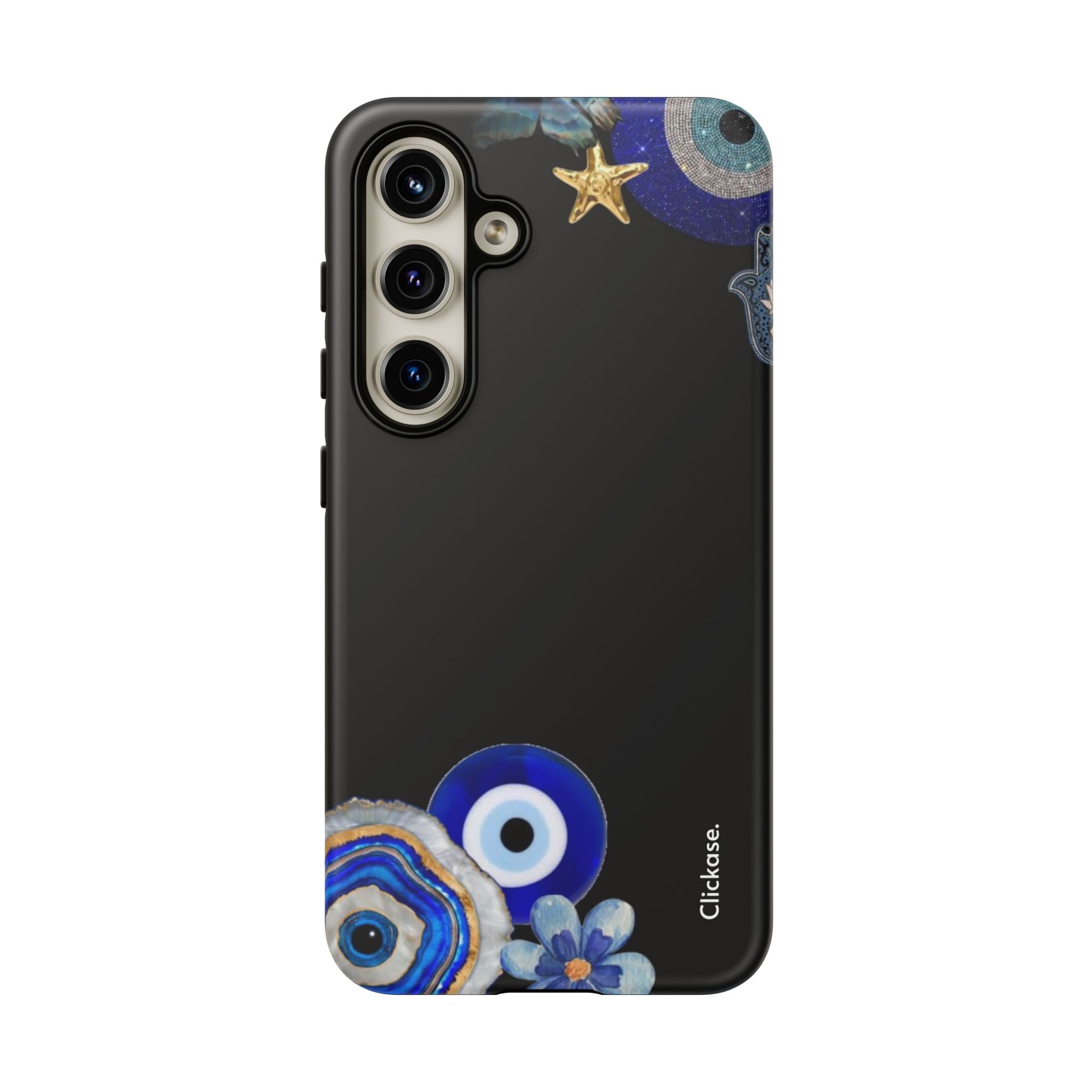 Evil Eye Protection – Blue Hamsa Charm Tough Phone Case by