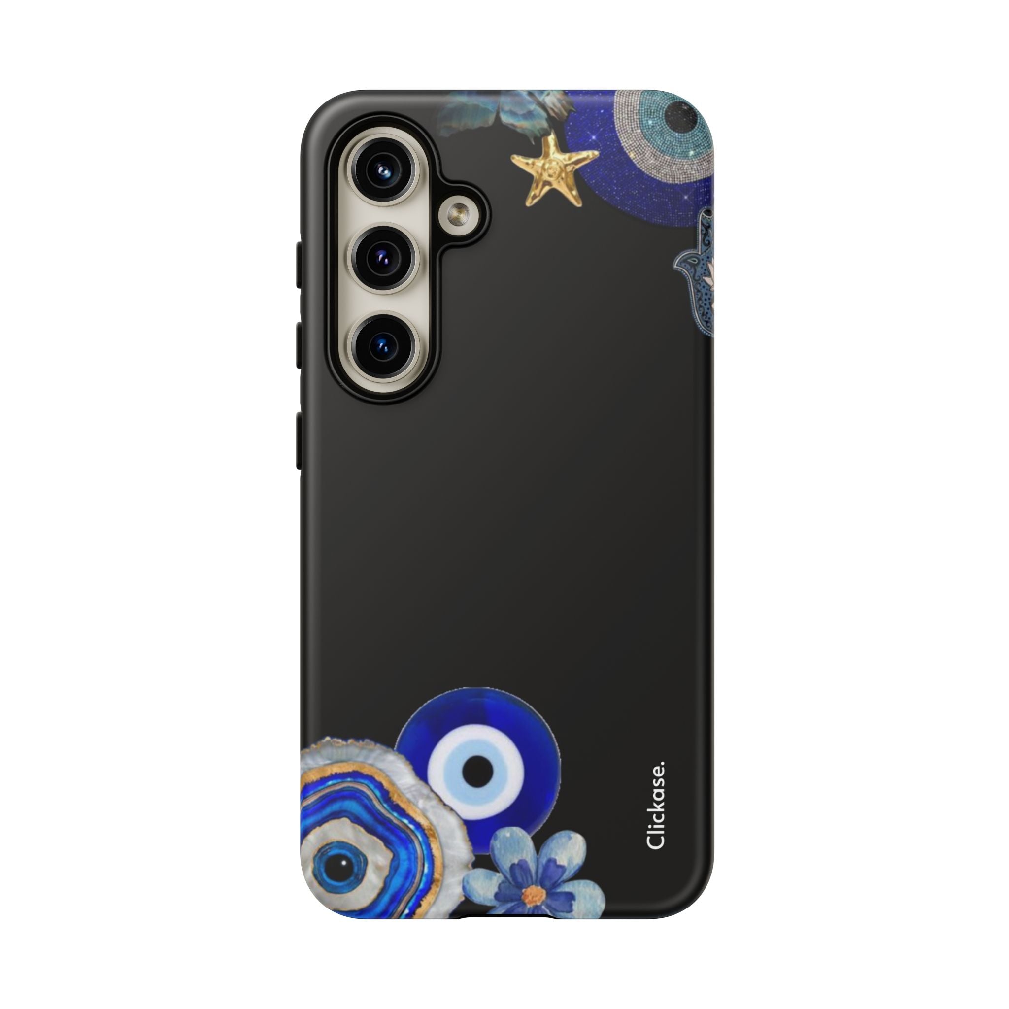 Evil Eye Protection – Blue Hamsa Charm Tough Phone Case by