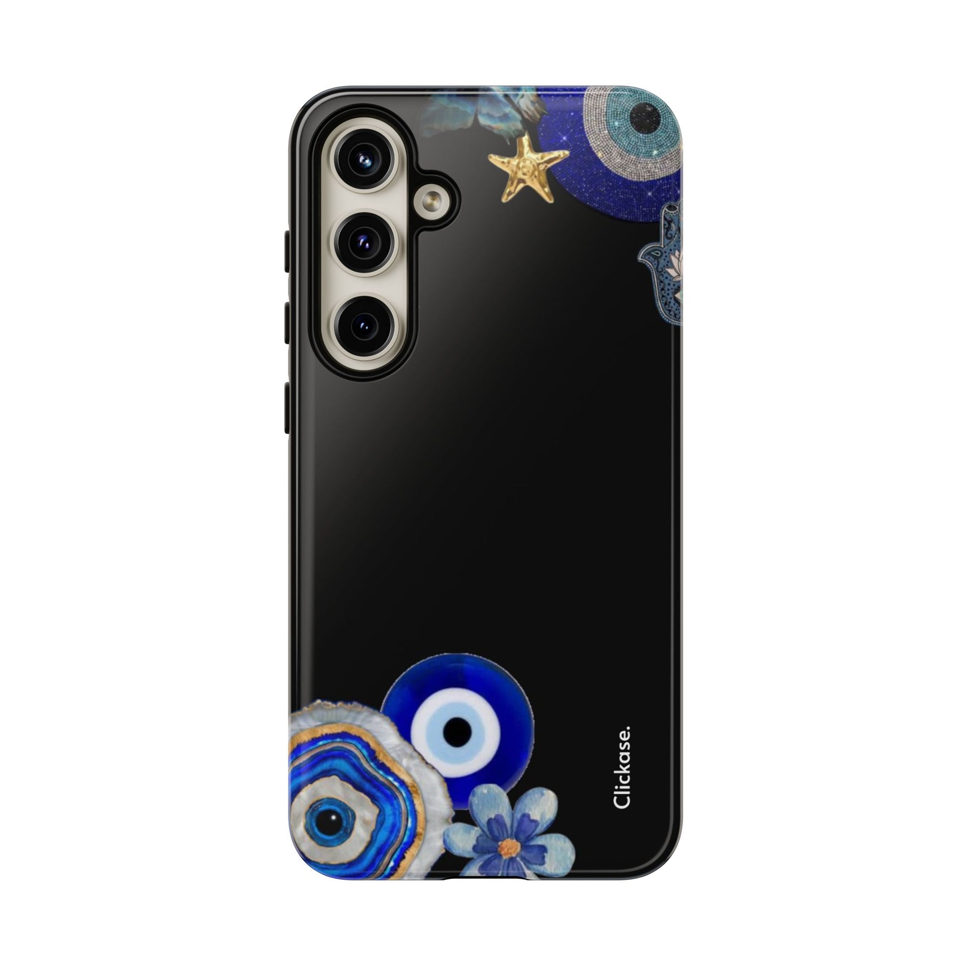 Evil Eye Protection – Blue Hamsa Charm Tough Phone Case by