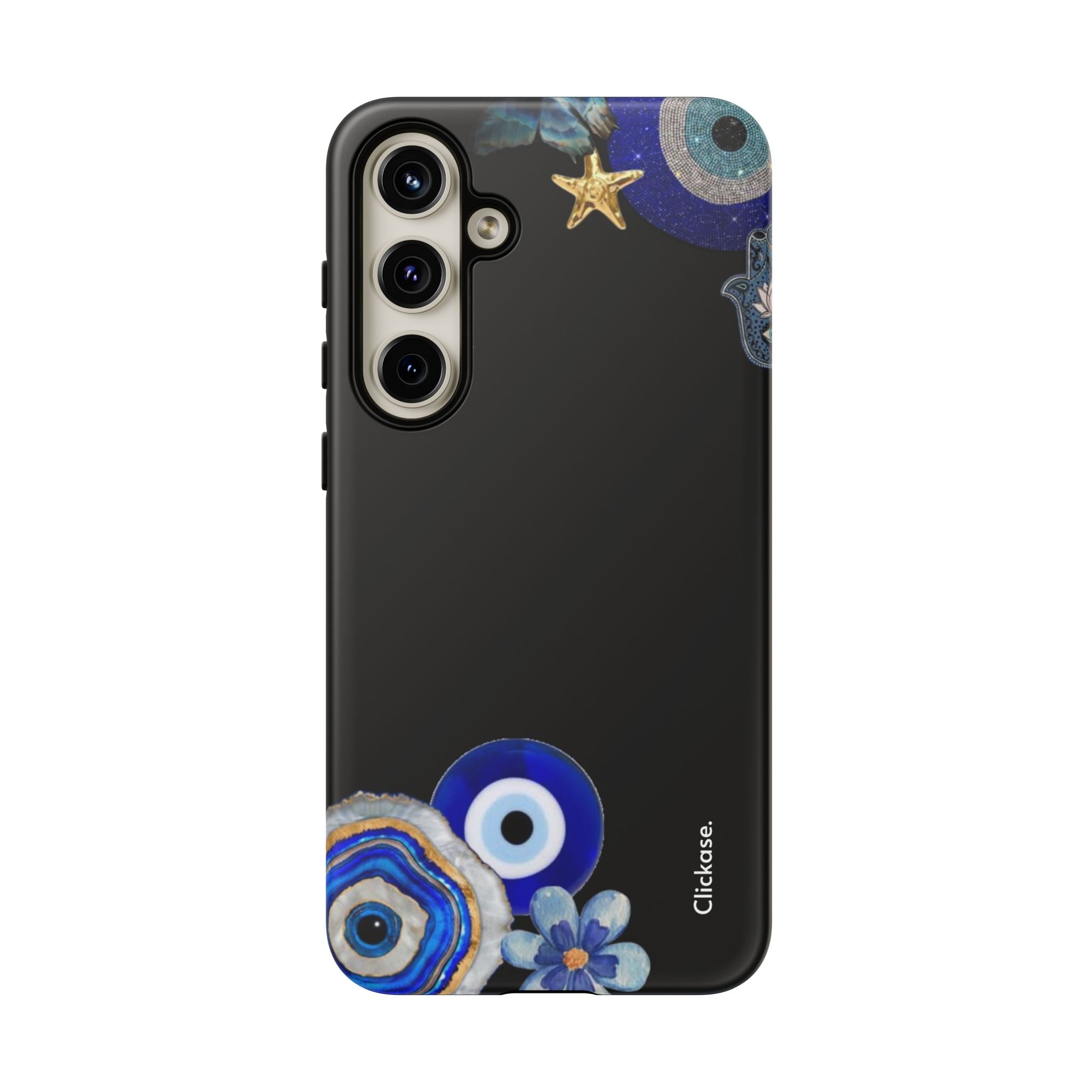 Evil Eye Protection – Blue Hamsa Charm Tough Phone Case by