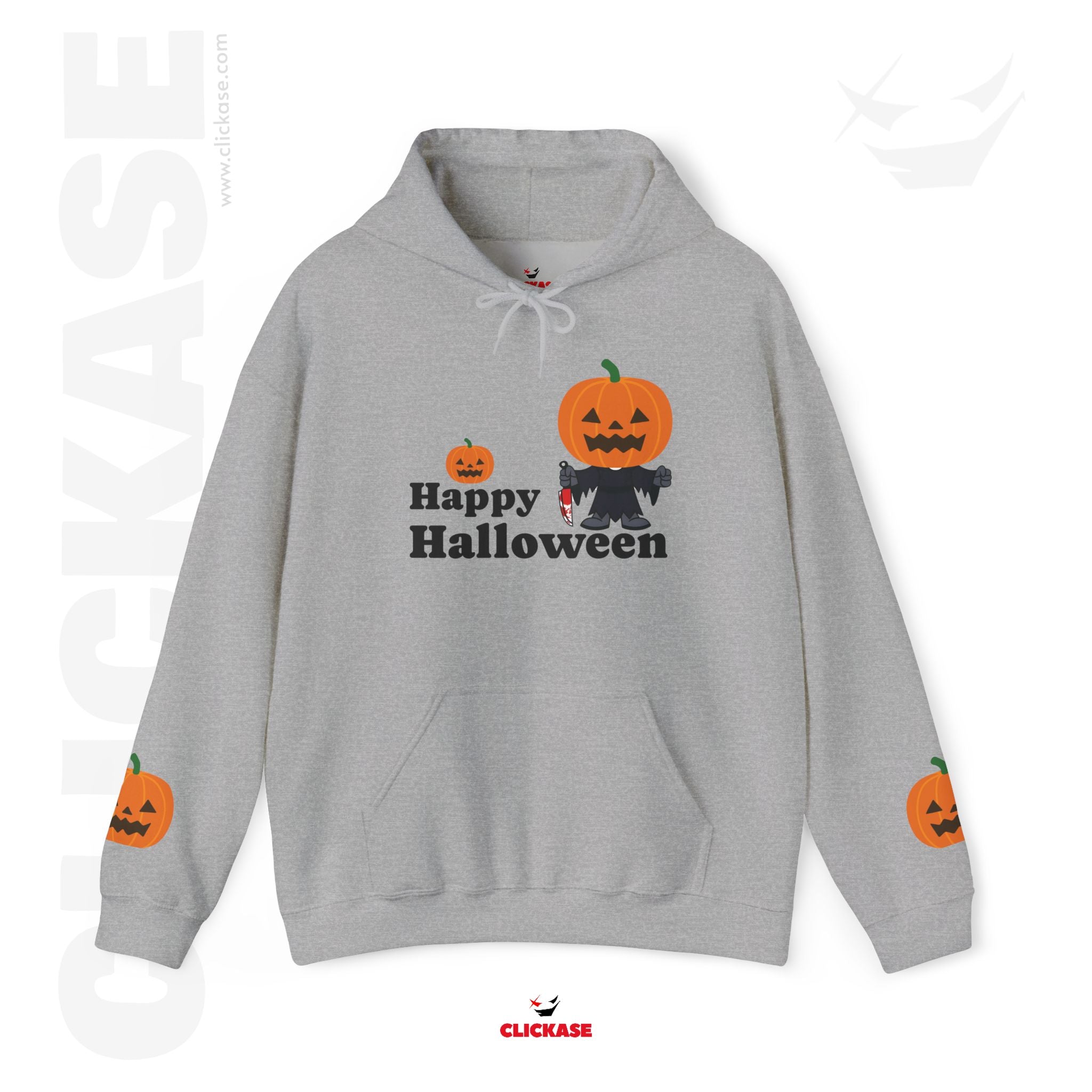 Halloween Pumpkin Hoodie - Unisex Heavy Blend by Clickase