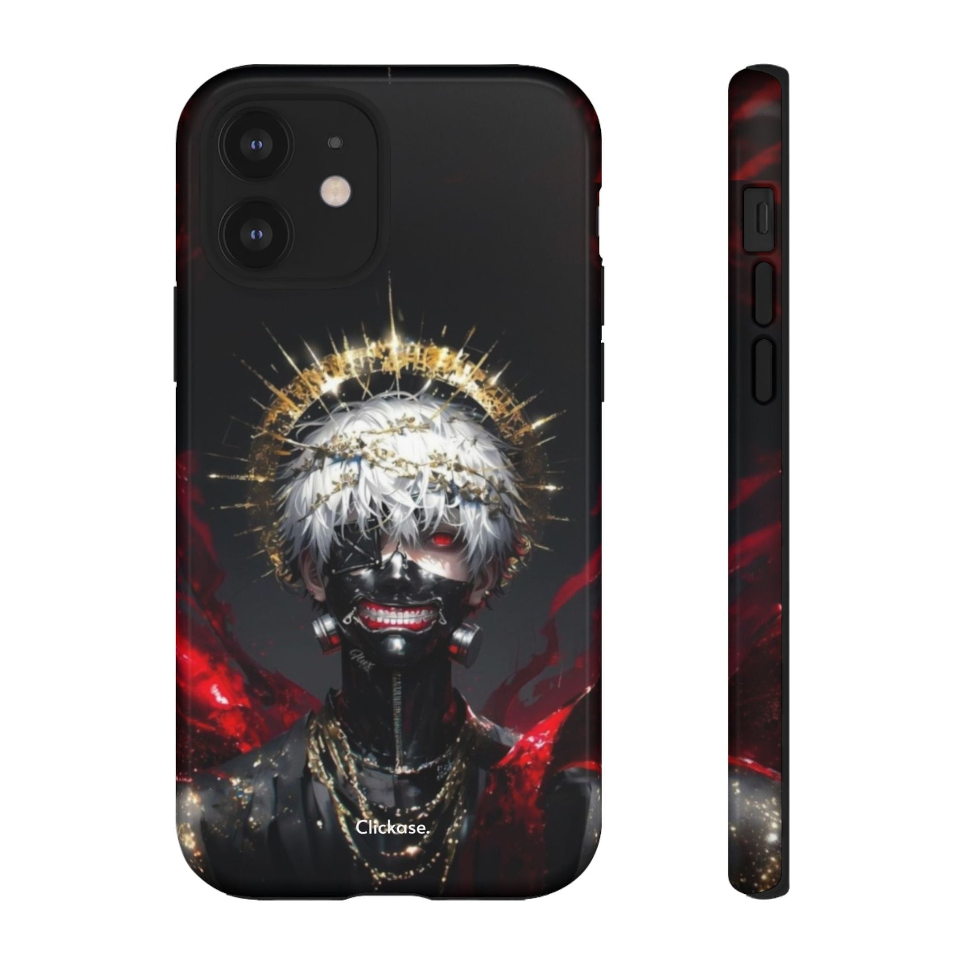 Ken Kaneki anime design phone case with 3D wrap and shock-absorbing silicone liner
