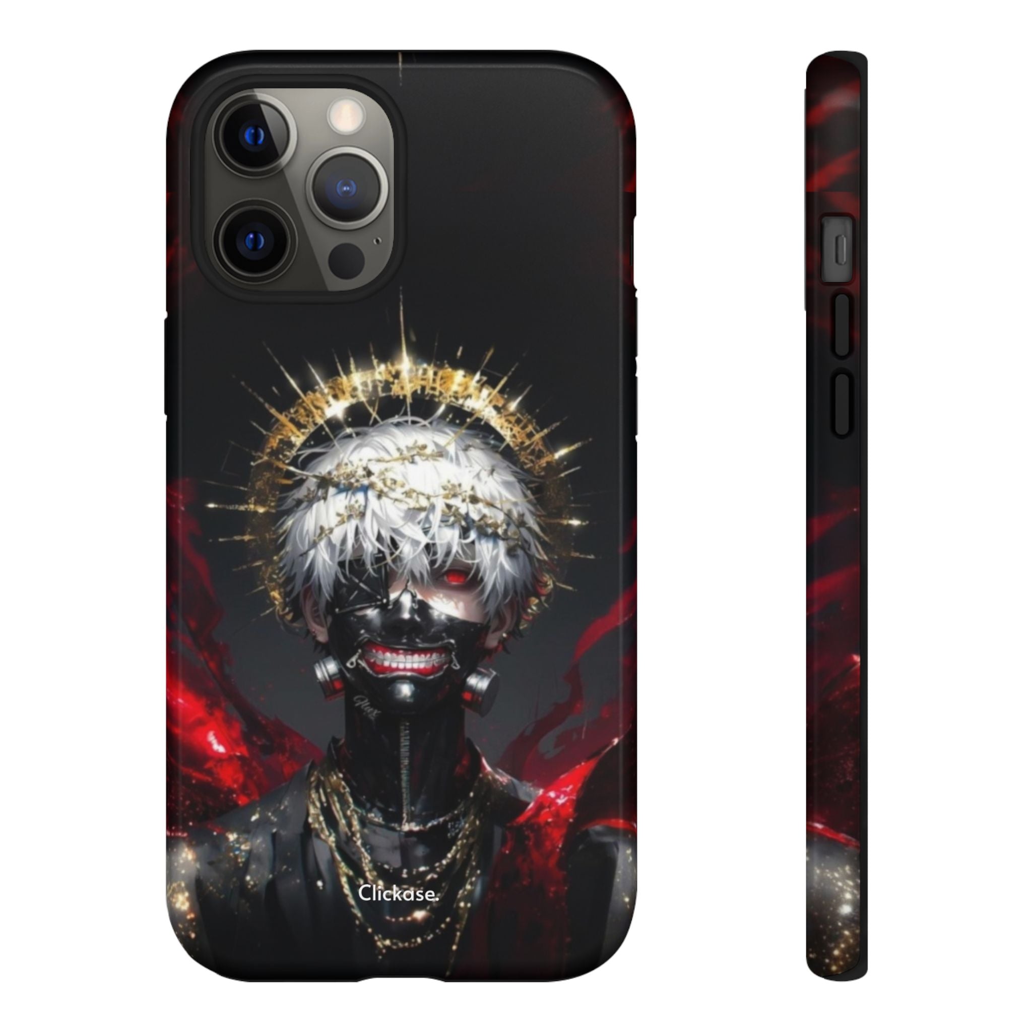 Ken Kaneki anime phone case with 3D wrap and durable shock-absorbing design