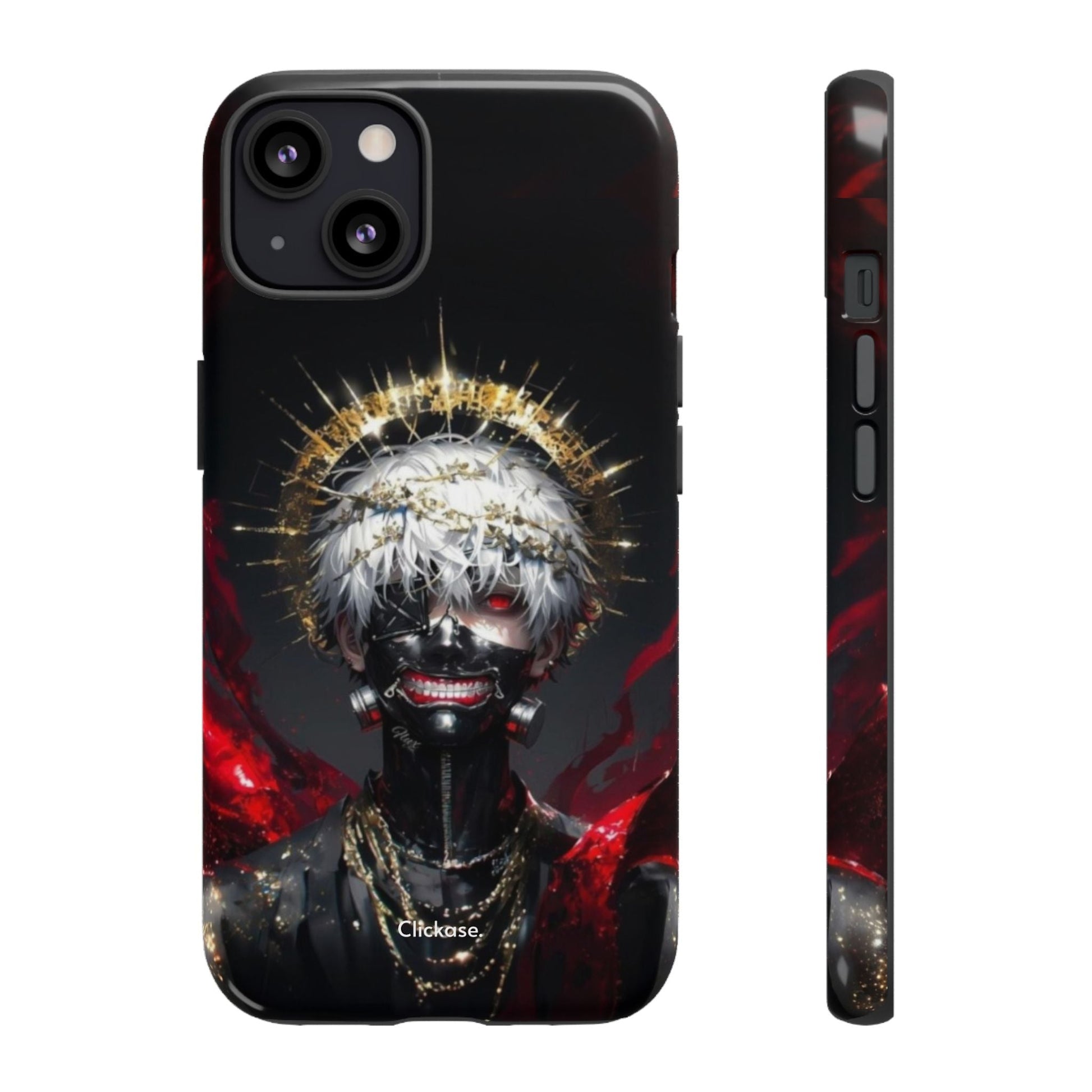 Ken Kaneki anime character phone case with 3D wrap, durable shock-absorbing design, and vivid full-color graphics