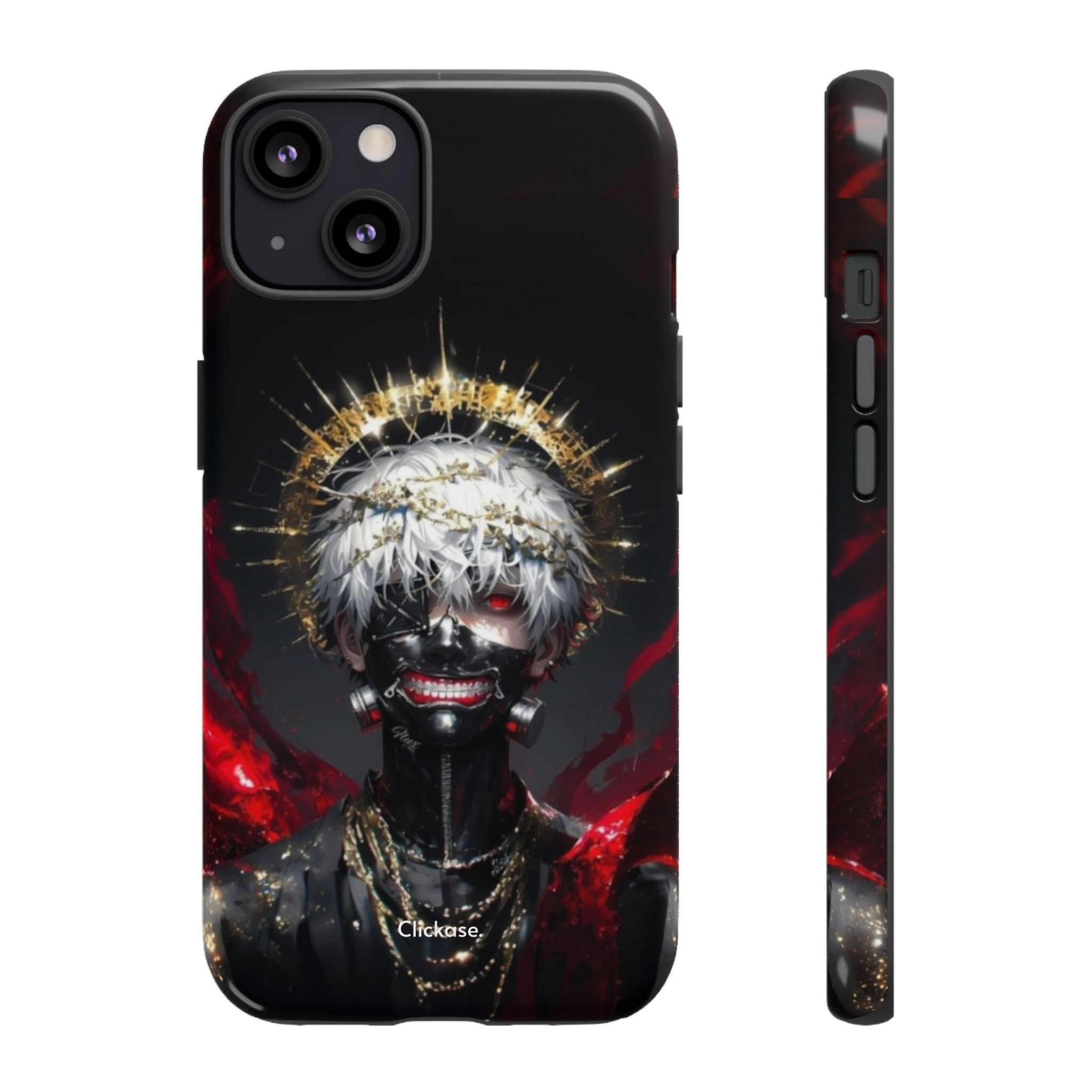 Ken Kaneki anime character phone case with 3D wrap, durable shock-absorbing design, and vivid full-color graphics