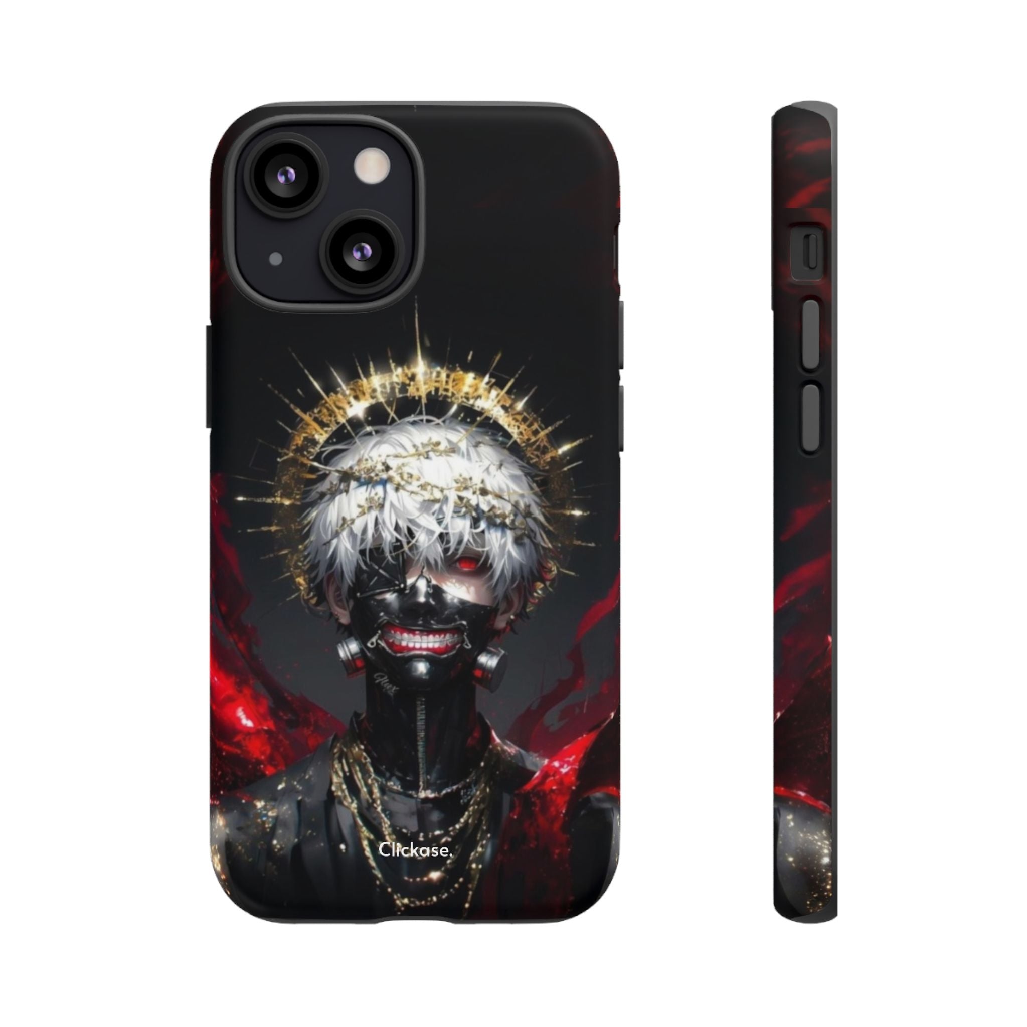 Ken Kaneki Anime themed durable phone case with 3D wrap and shock-absorbing silicone liner