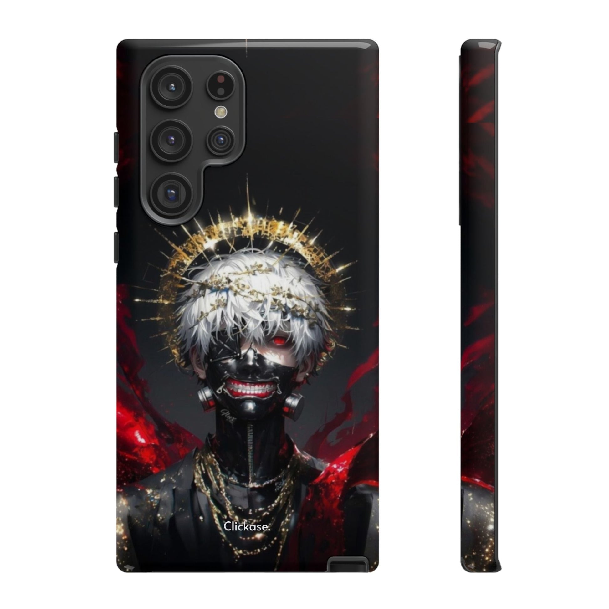 Ken Kaneki anime phone case with bold 3D wrap design and durable shock-absorbing protection